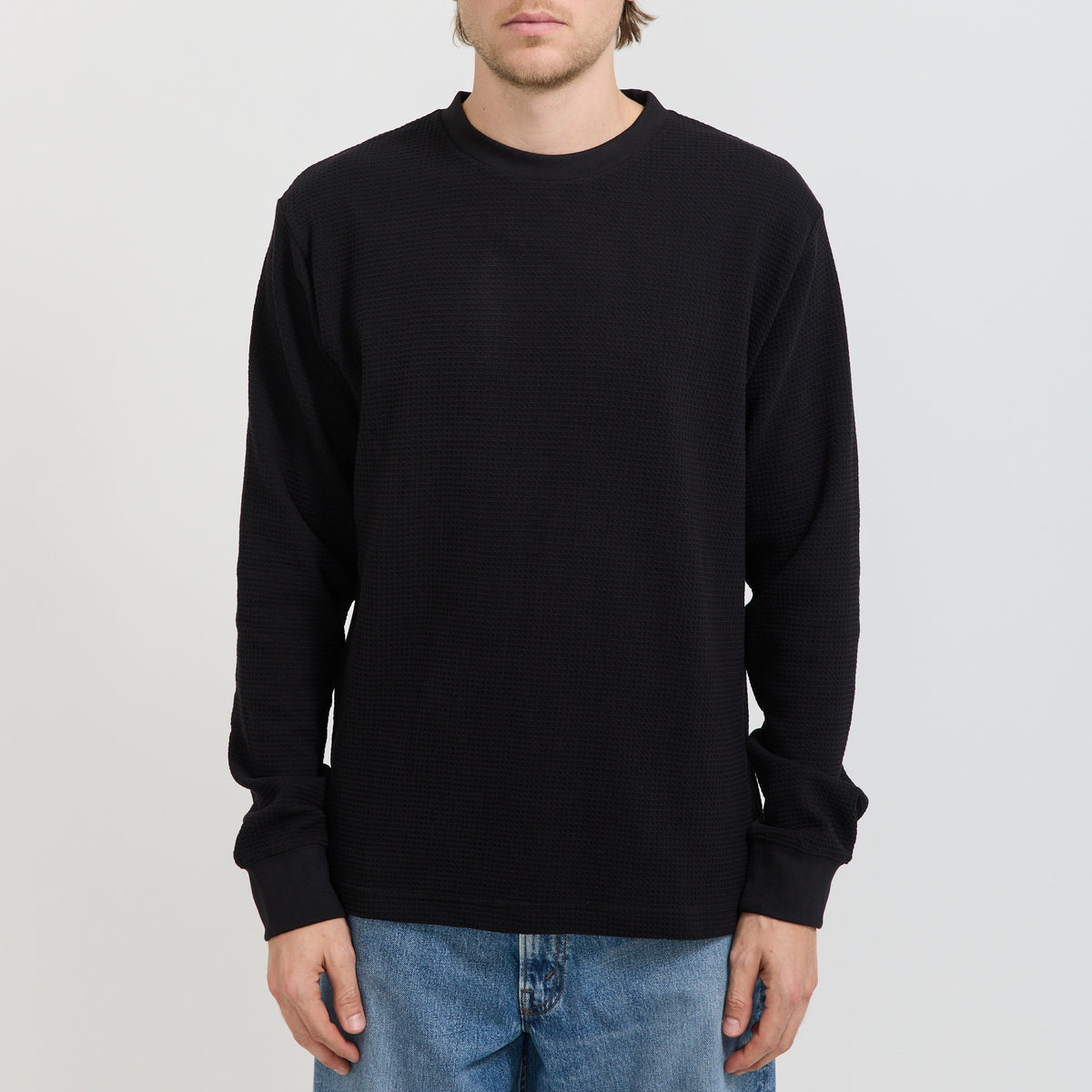 Thermal Waffle LS Tee Black