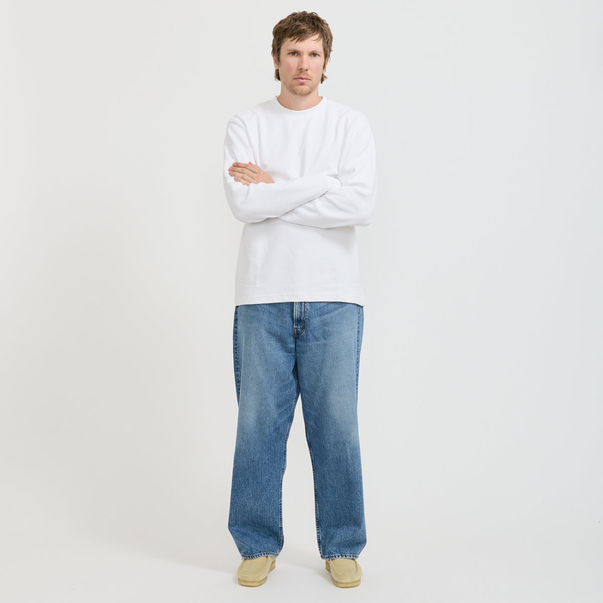 Thermal Waffle LS Tee White