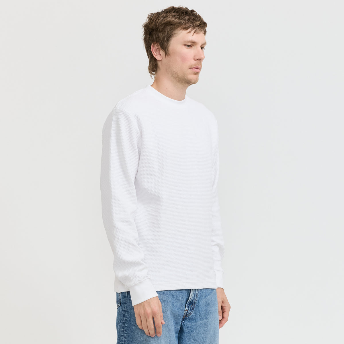 Thermal Waffle LS Tee White