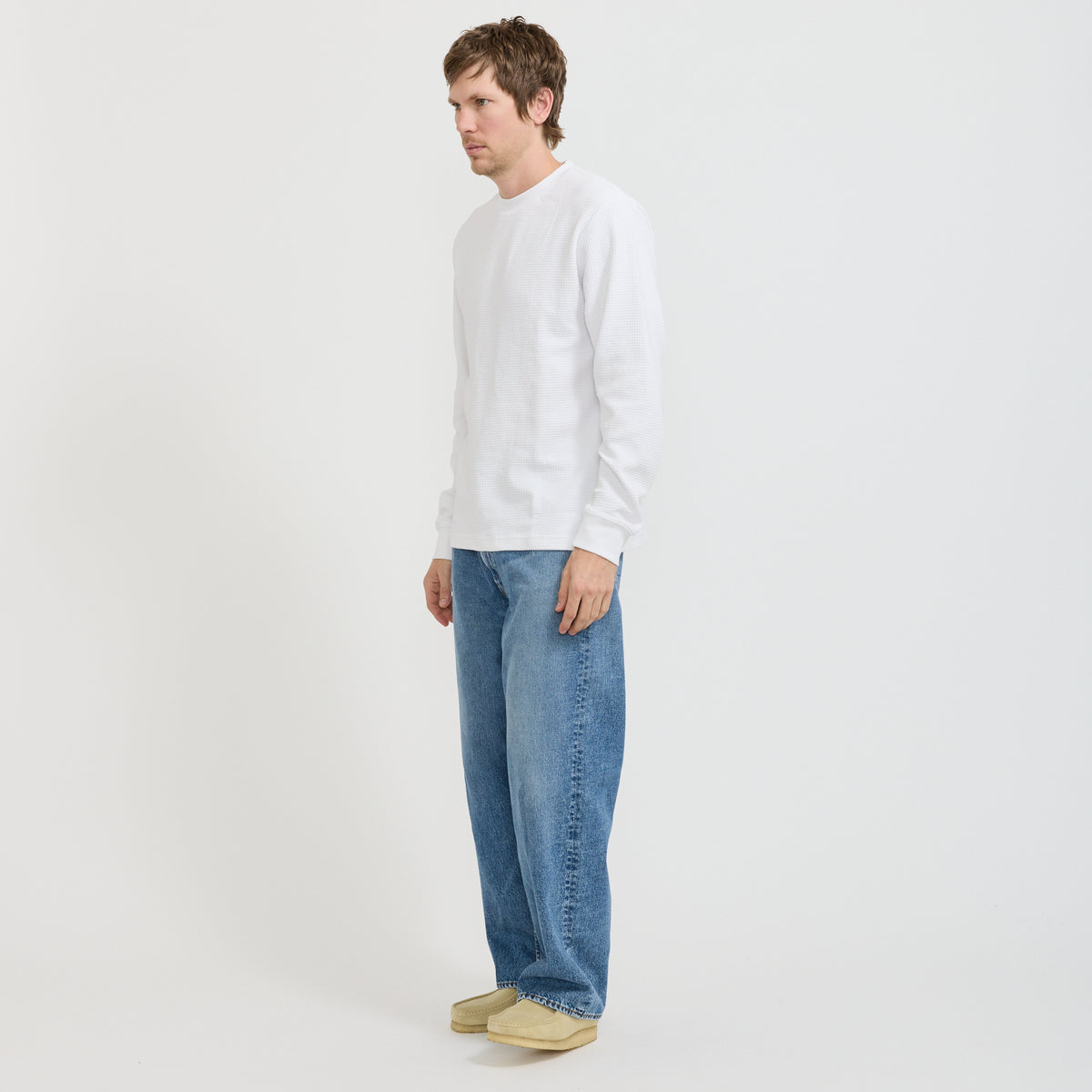 Thermal Waffle LS Tee White