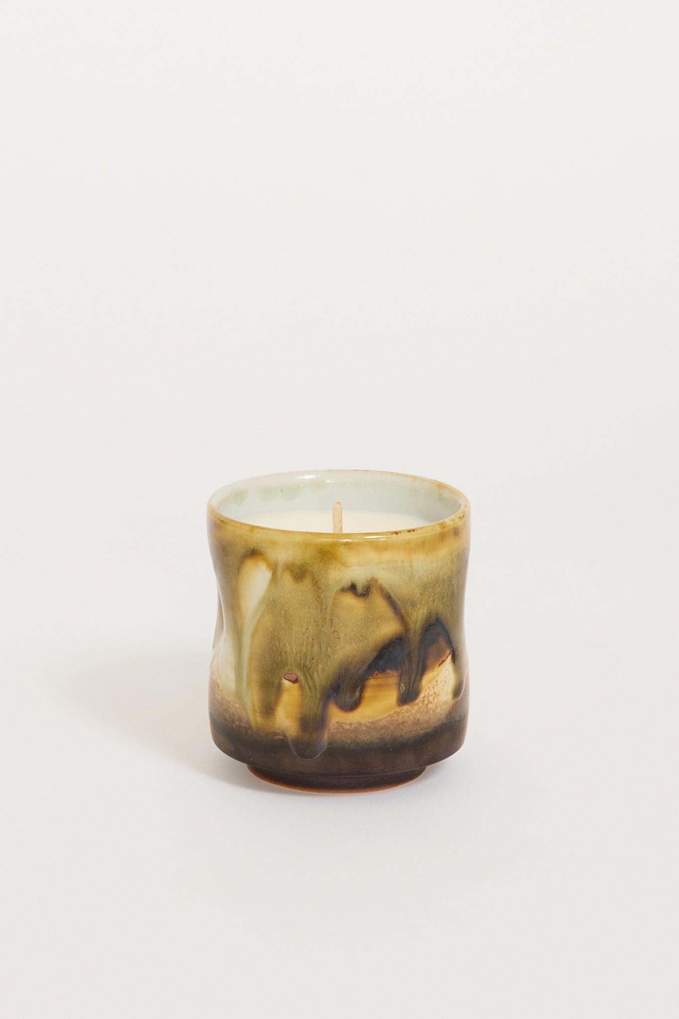 Teak Cup Candle Small