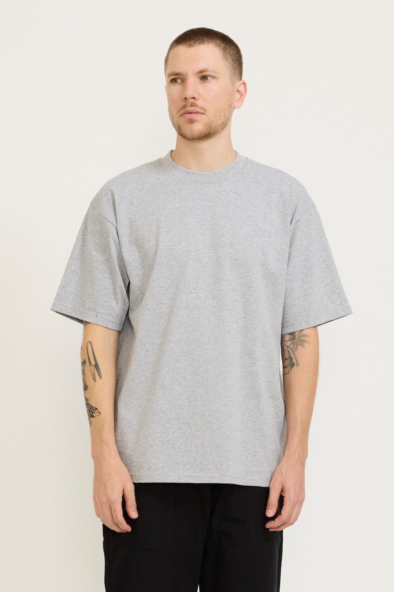 Heavyweight S/S Tee Heather Grey