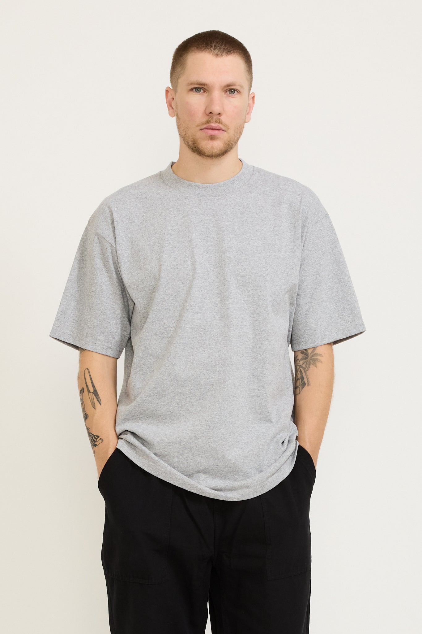 Heavyweight S/S Tee Heather Grey