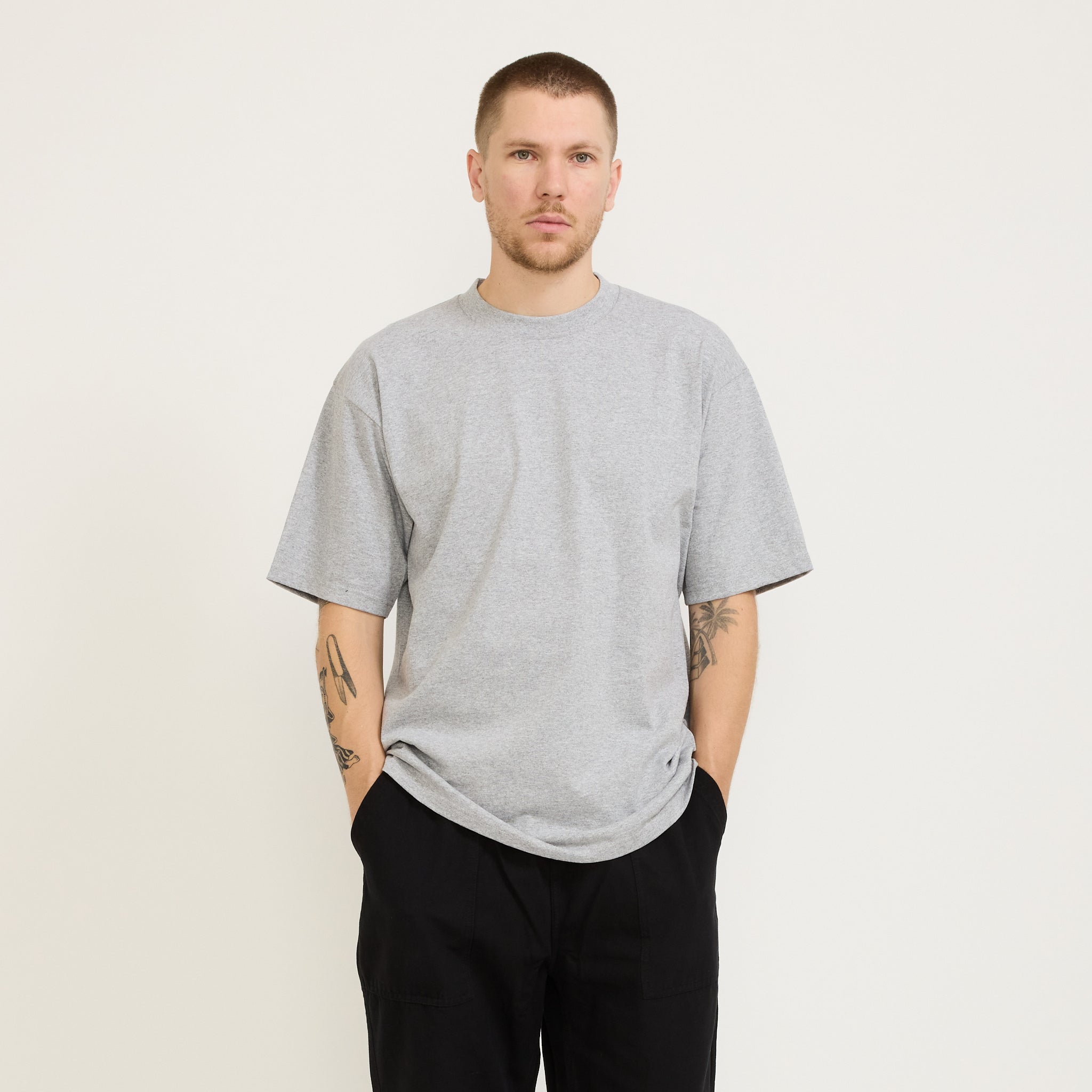 Heavyweight S/S Tee Heather Grey