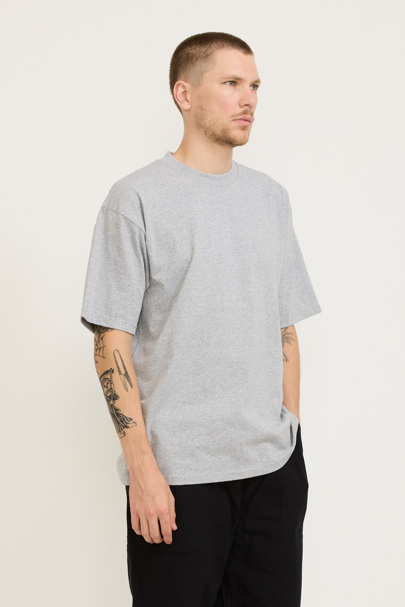 Heavyweight S/S Tee Heather Grey