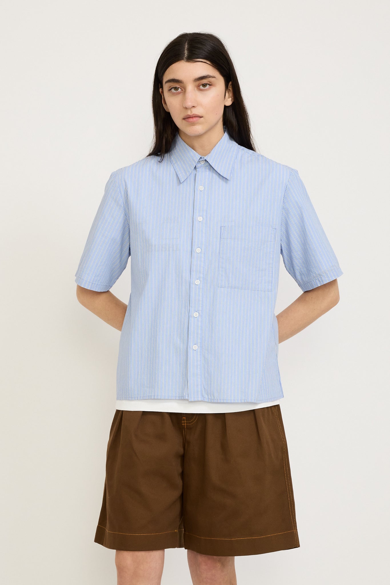 Summer Shirt Blue Stripes Womens