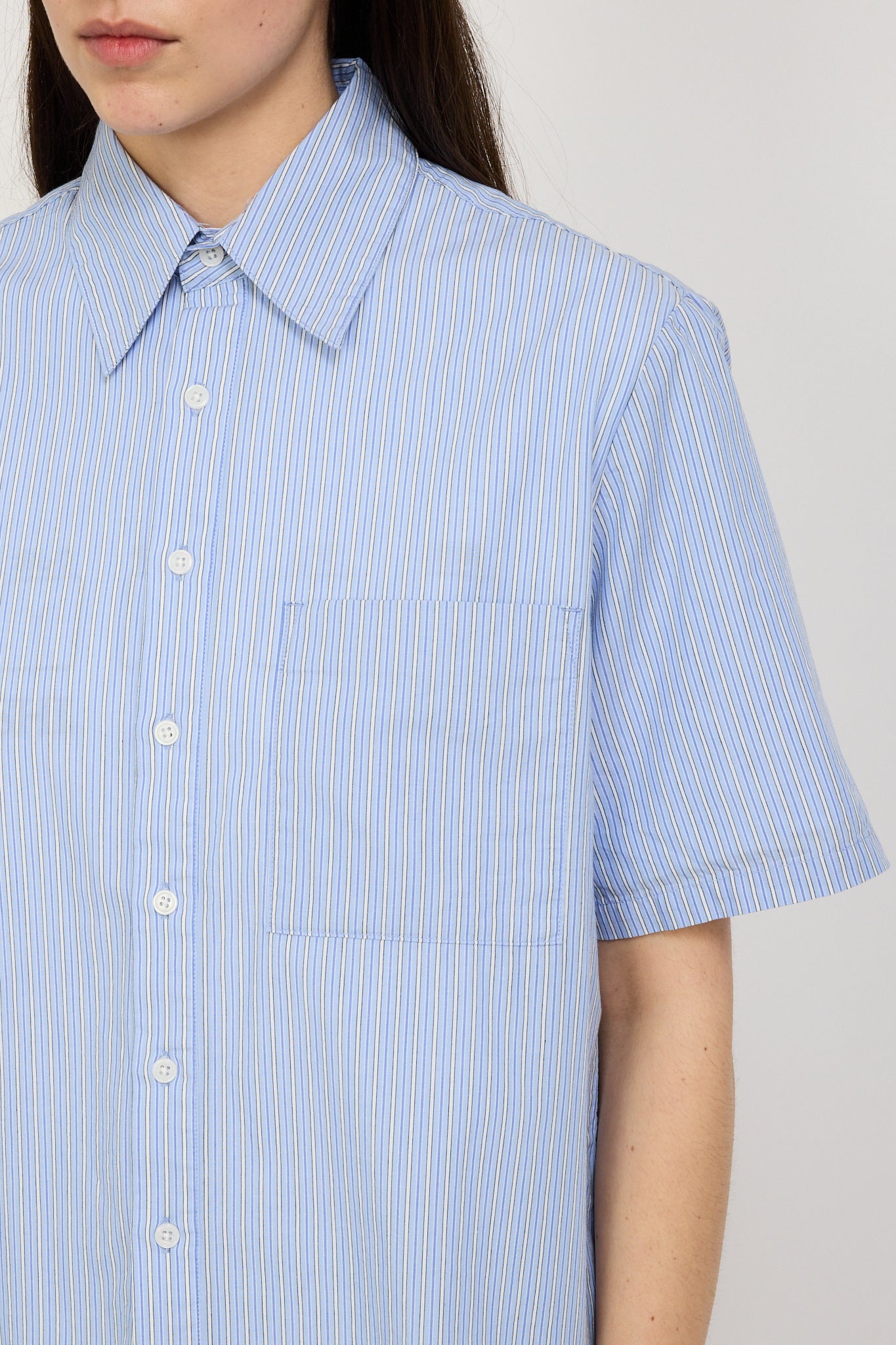 Pseushi | Summer Shirt Blue Stripes Womens | Maplestore