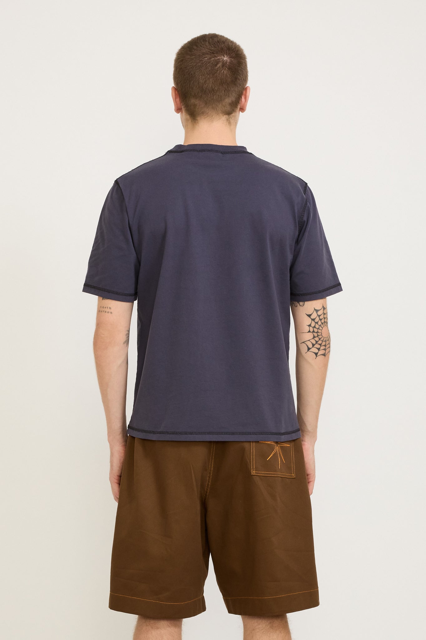 Pseushi | Contrast Stitch SS Tee Black Currant | Maplestore