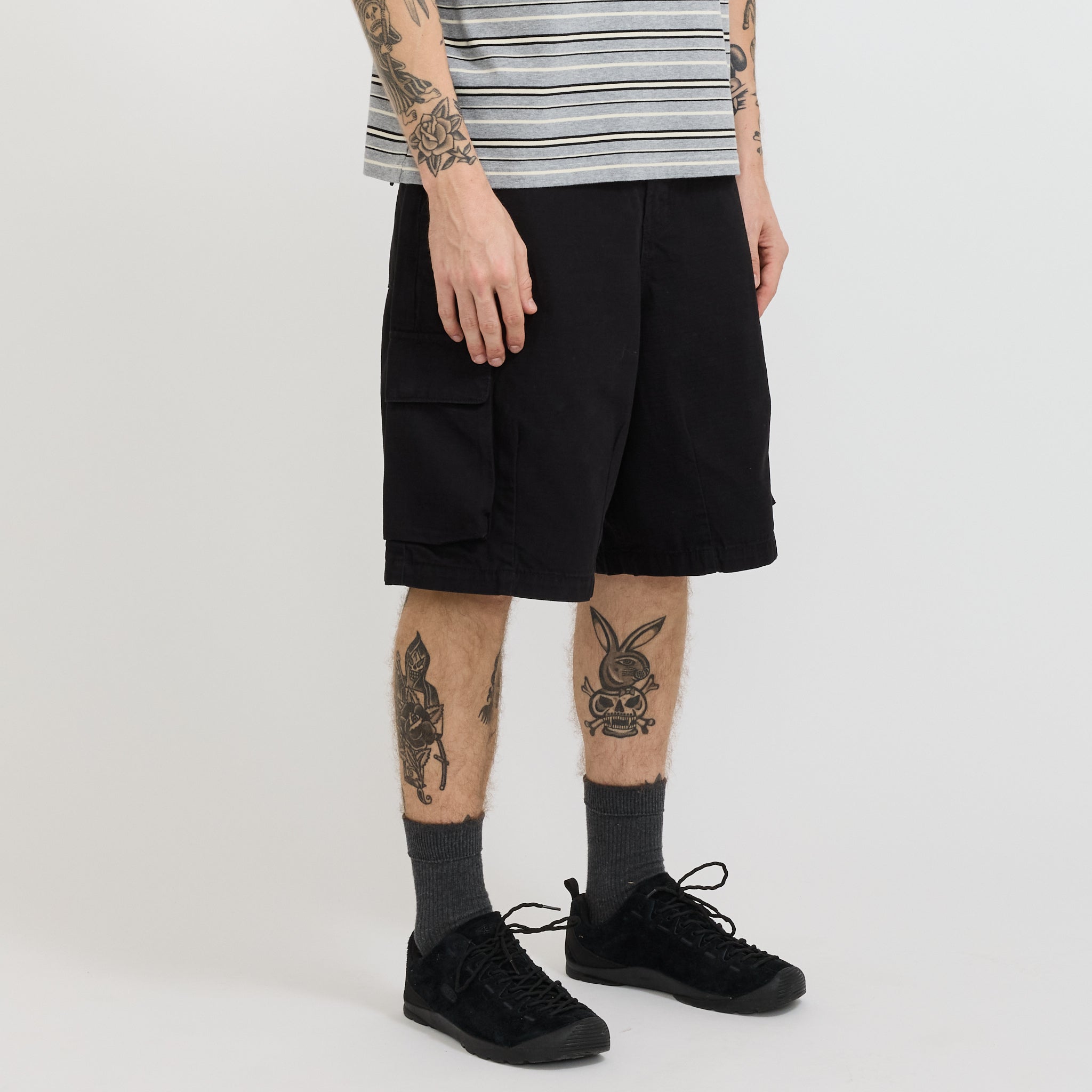 Cotton Ripstop Cargo Shorts Black