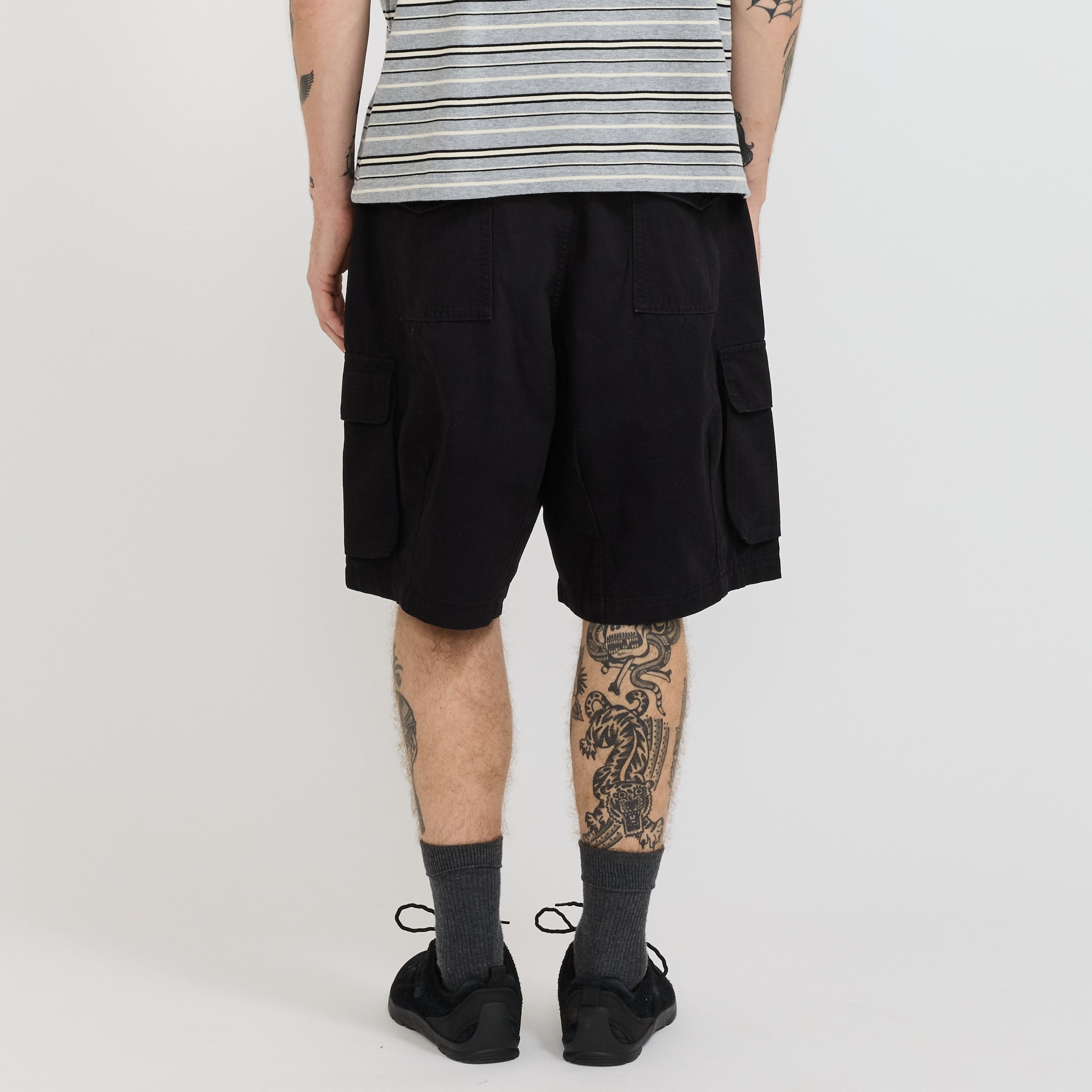Cotton Ripstop Cargo Shorts Black