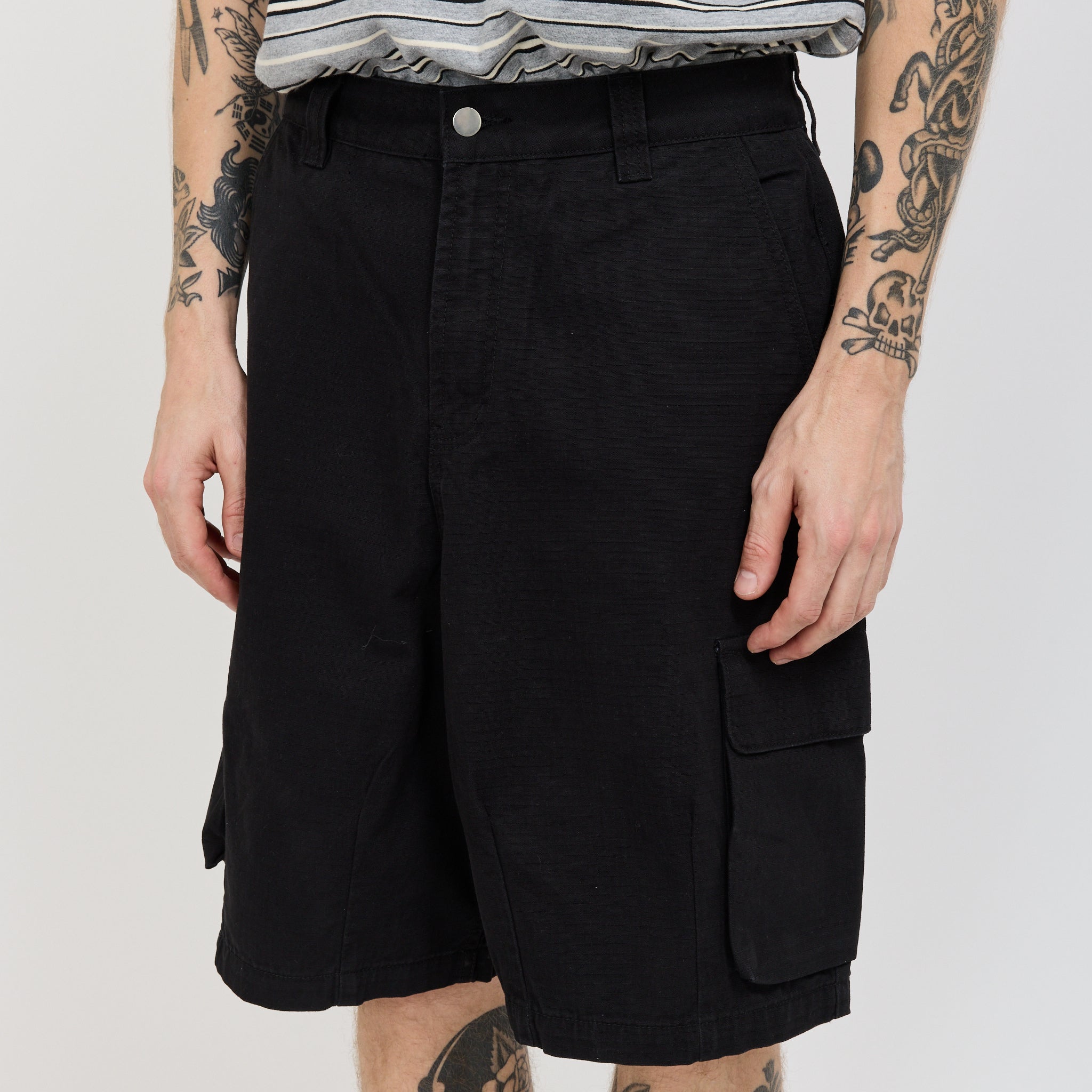 Cotton Ripstop Cargo Shorts Black