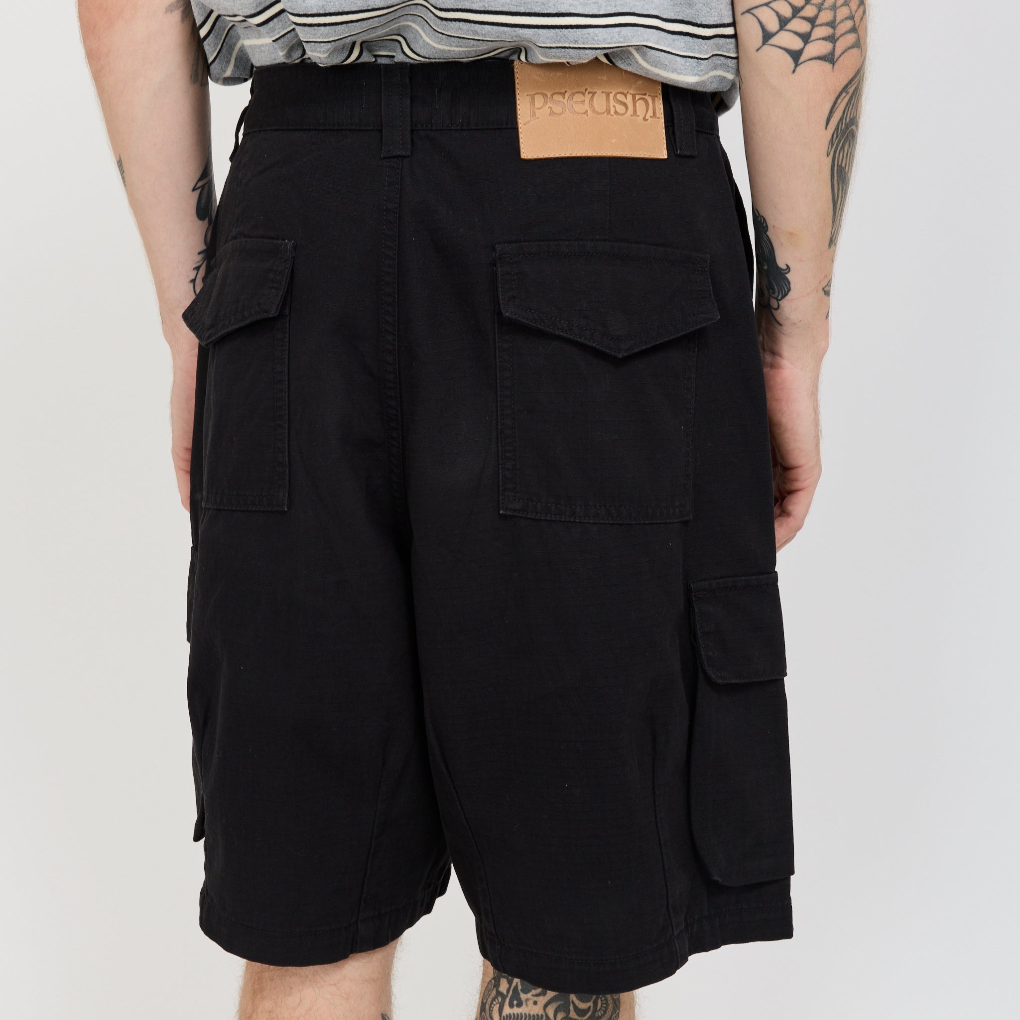 Cotton Ripstop Cargo Shorts Black
