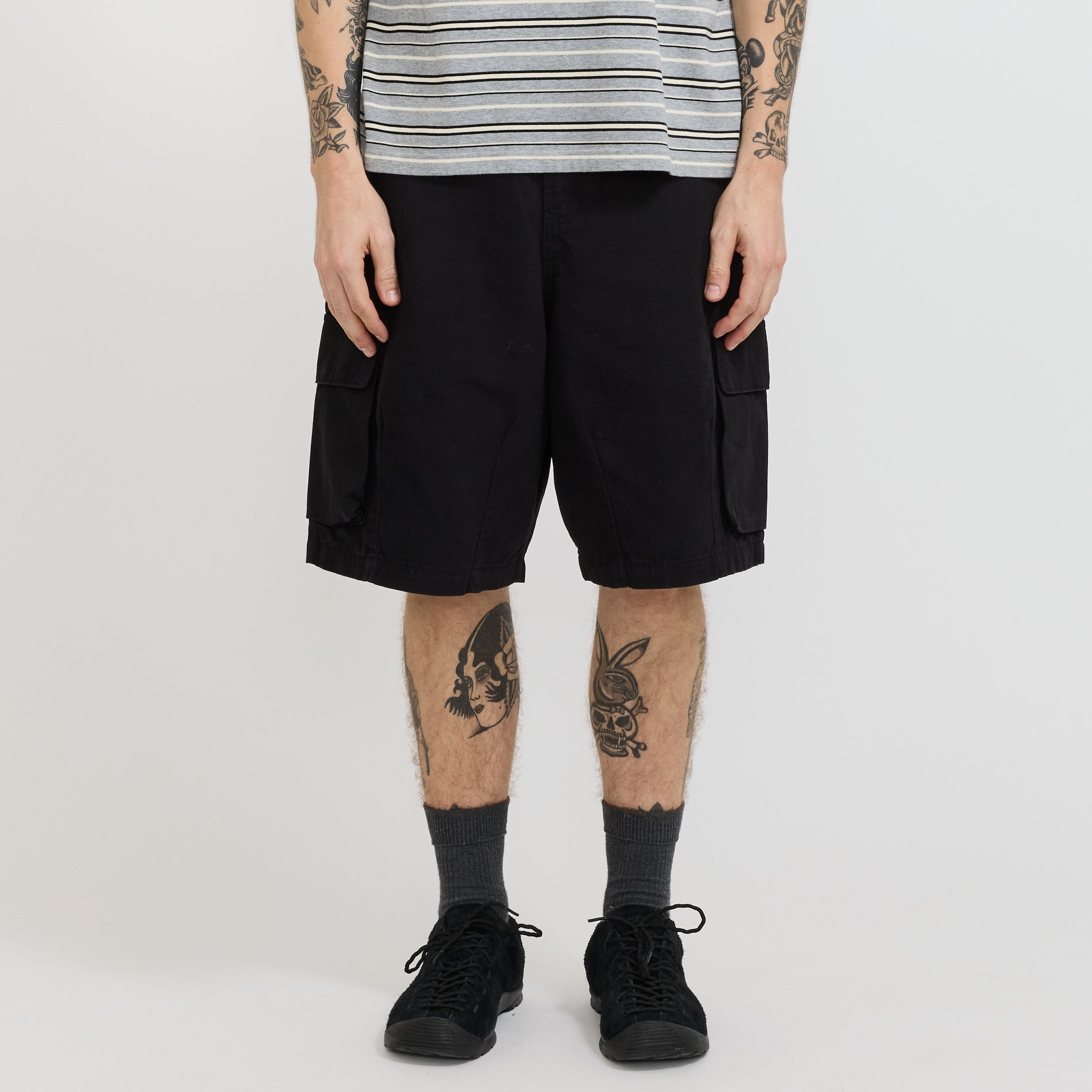 Cotton Ripstop Cargo Shorts Black