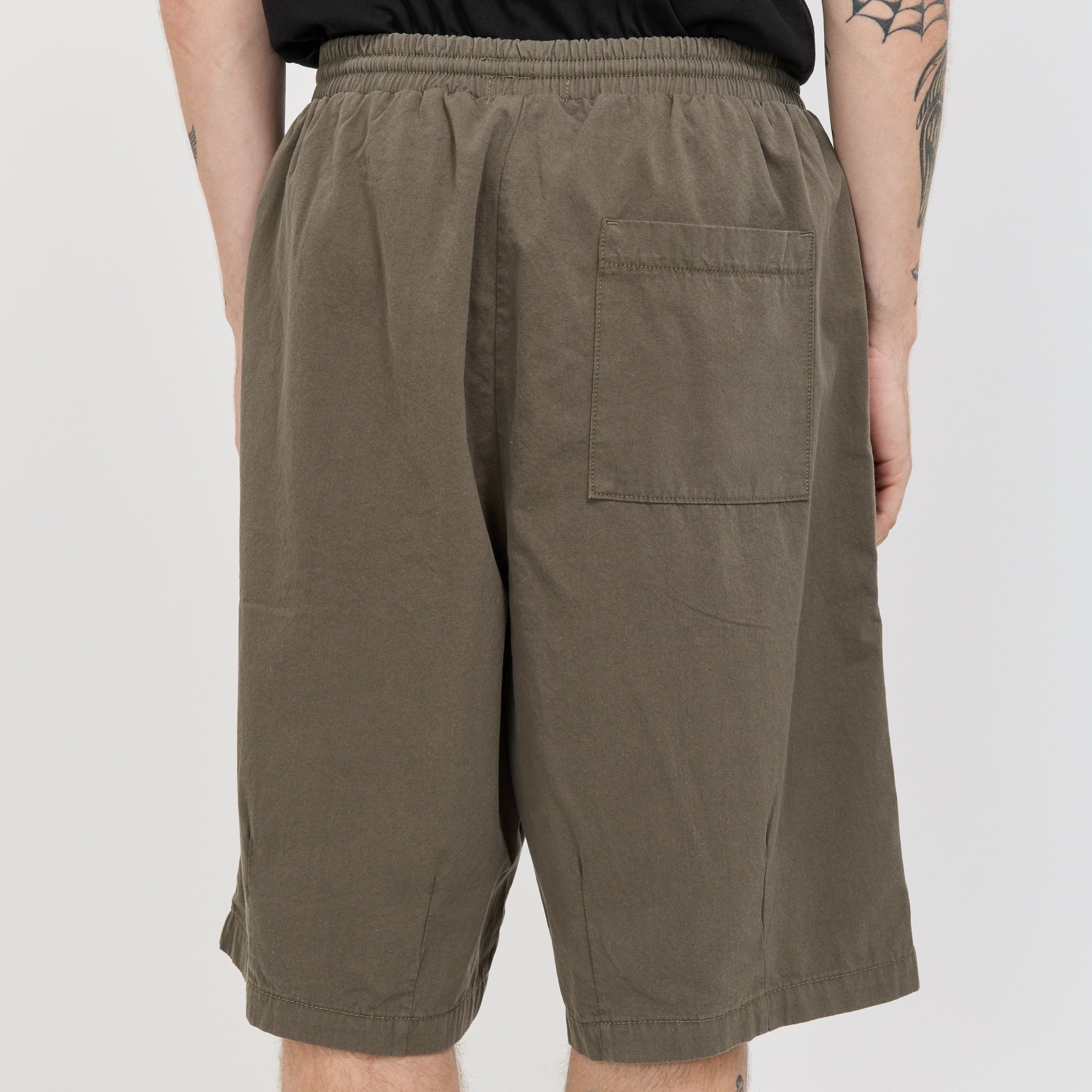Pseushi | Elasticated Cotton Shorts Bark | Maplestore
