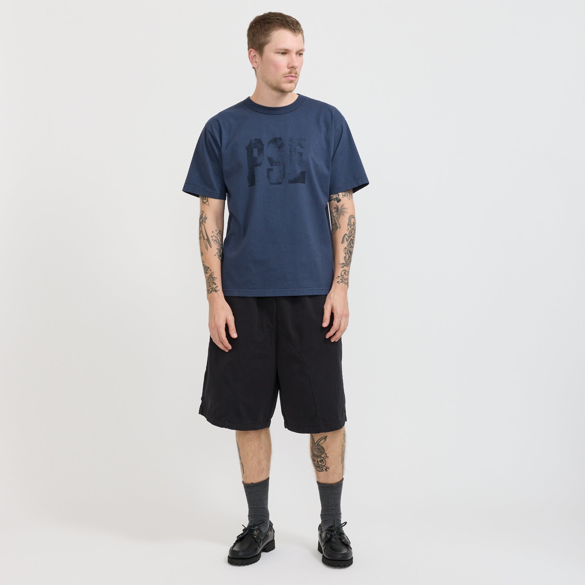 Pseushi | Elasticated Cotton Shorts Black | Maplestore