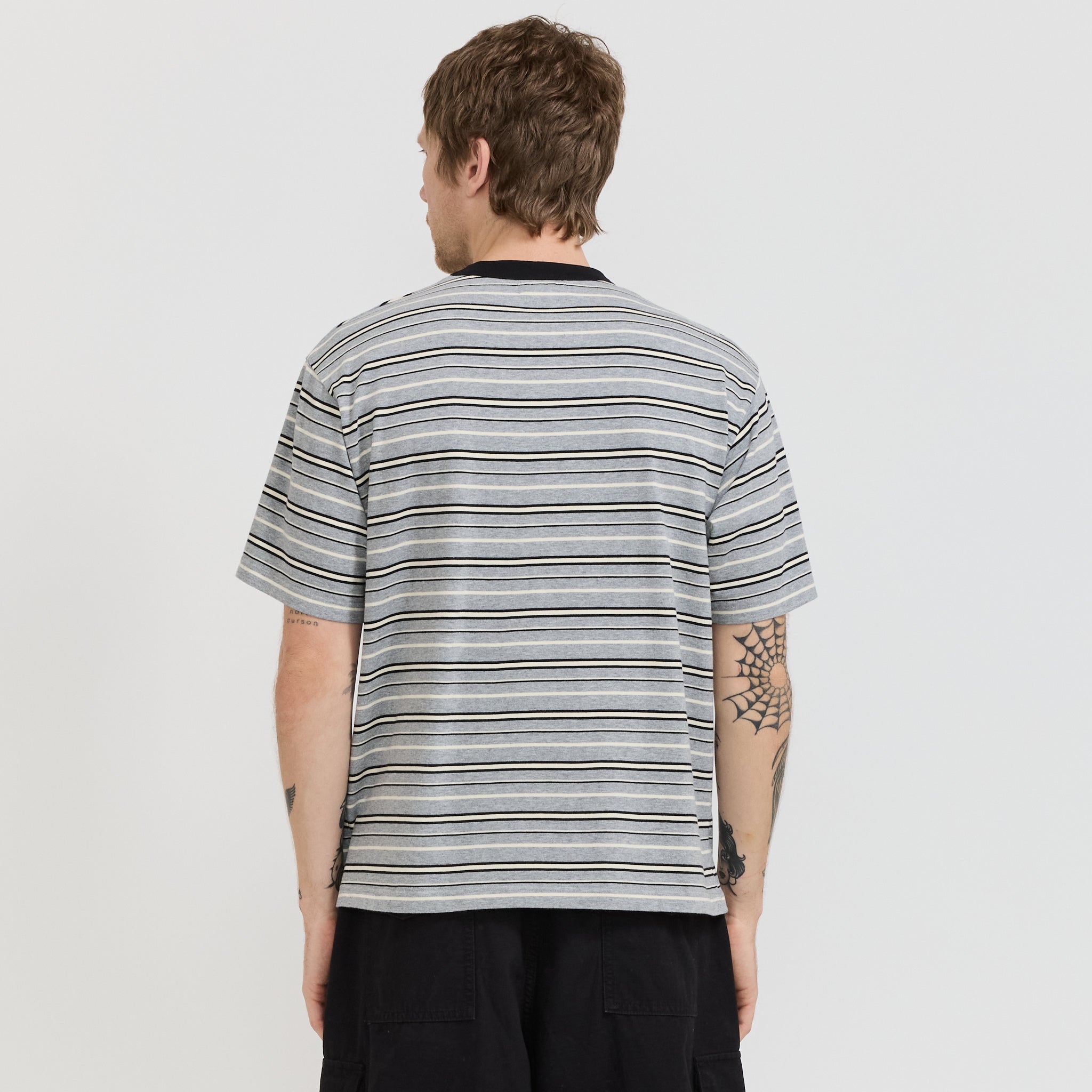 Knitted Stripes Tee Grey