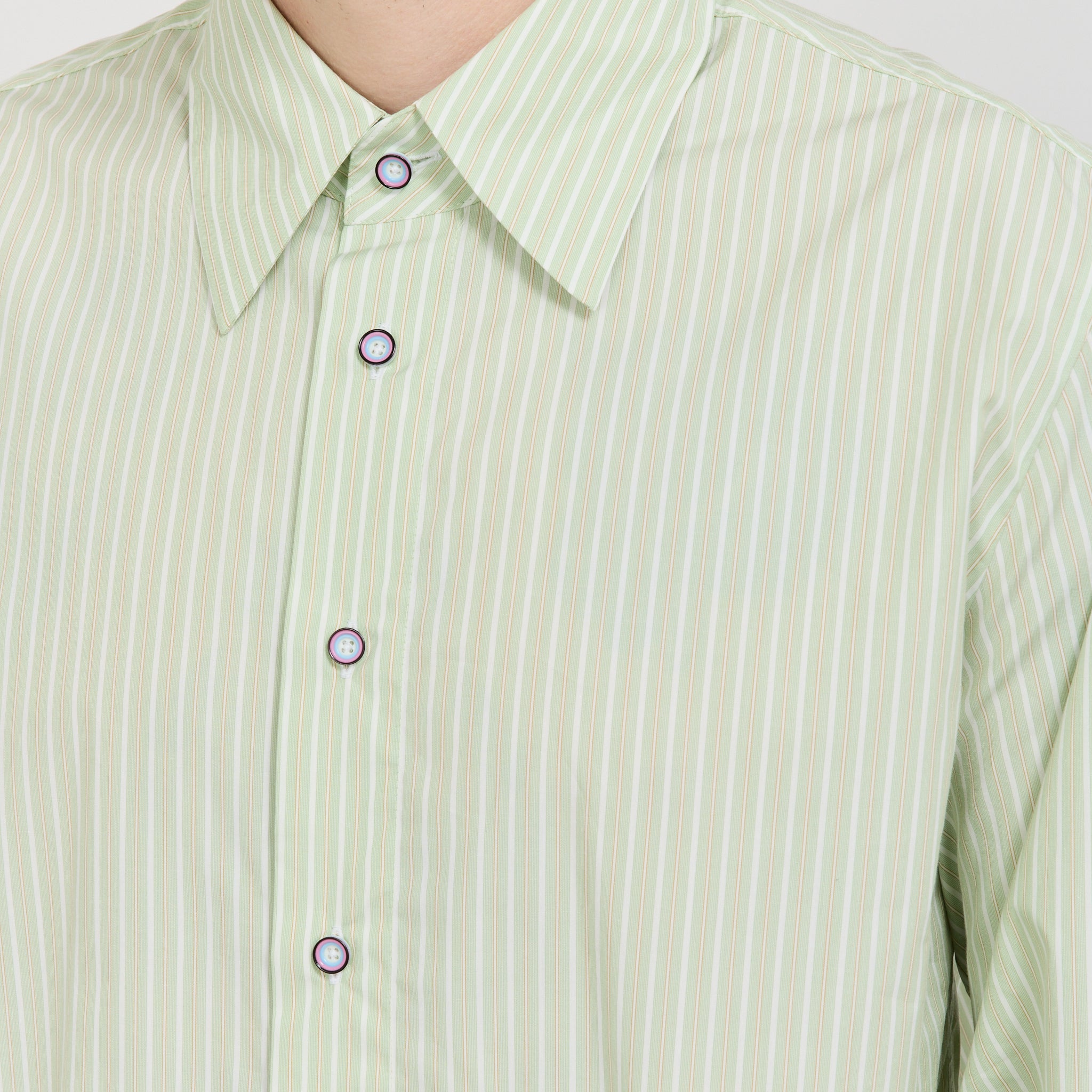 L/S Green Stripe Poplin Shirt