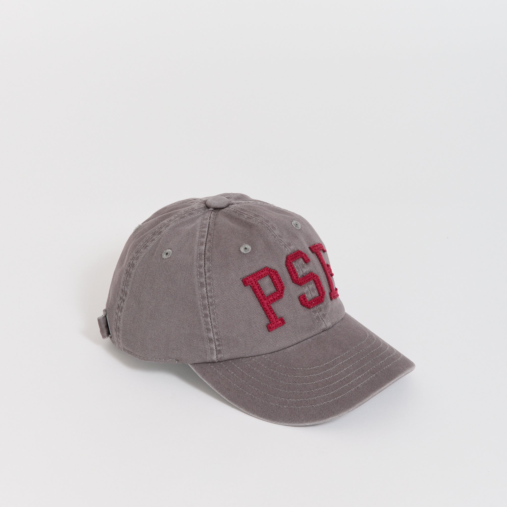 Pseushi | Vintage Lettering Cap Grey/Maroon | Maplestore