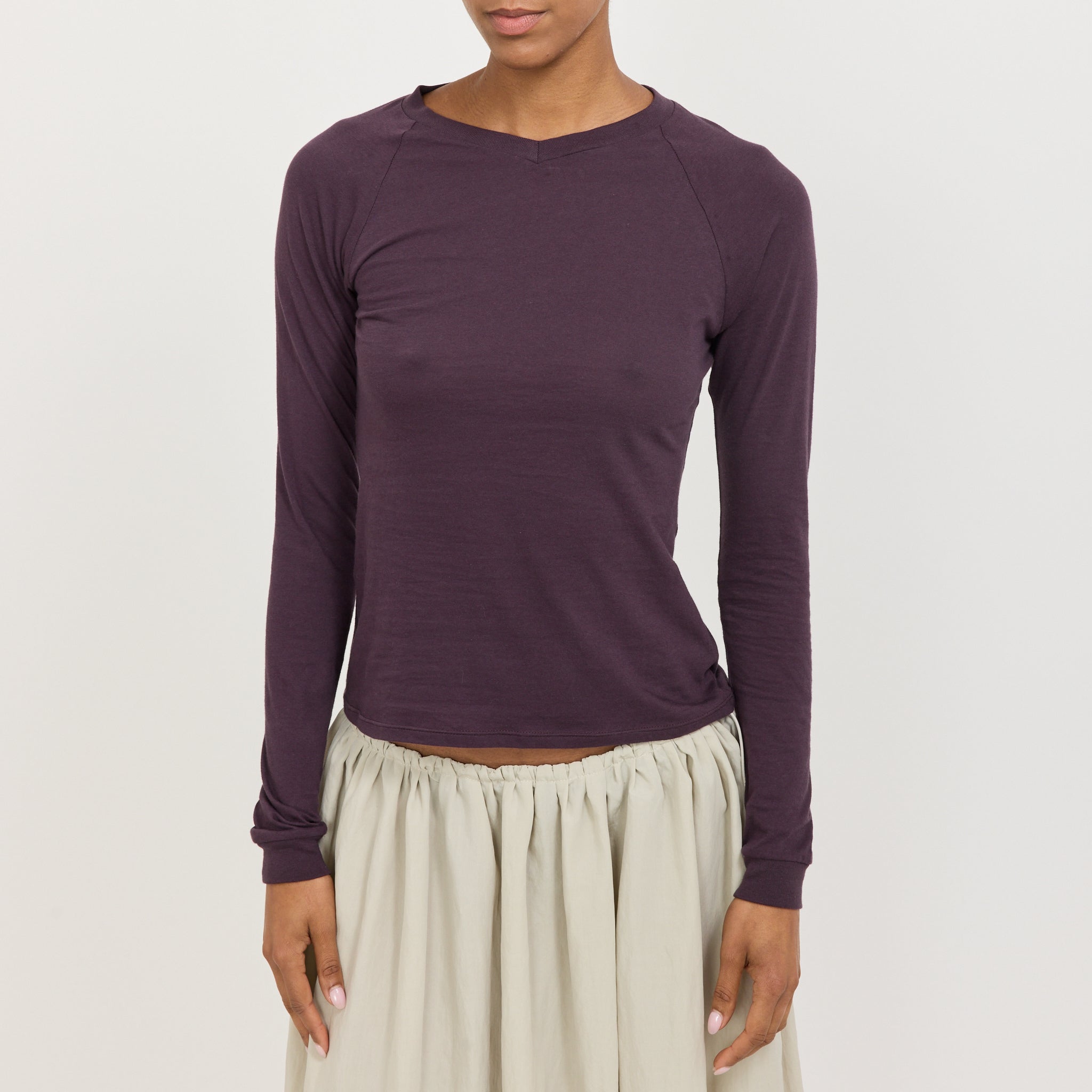 Beam V-Neck Top Purple