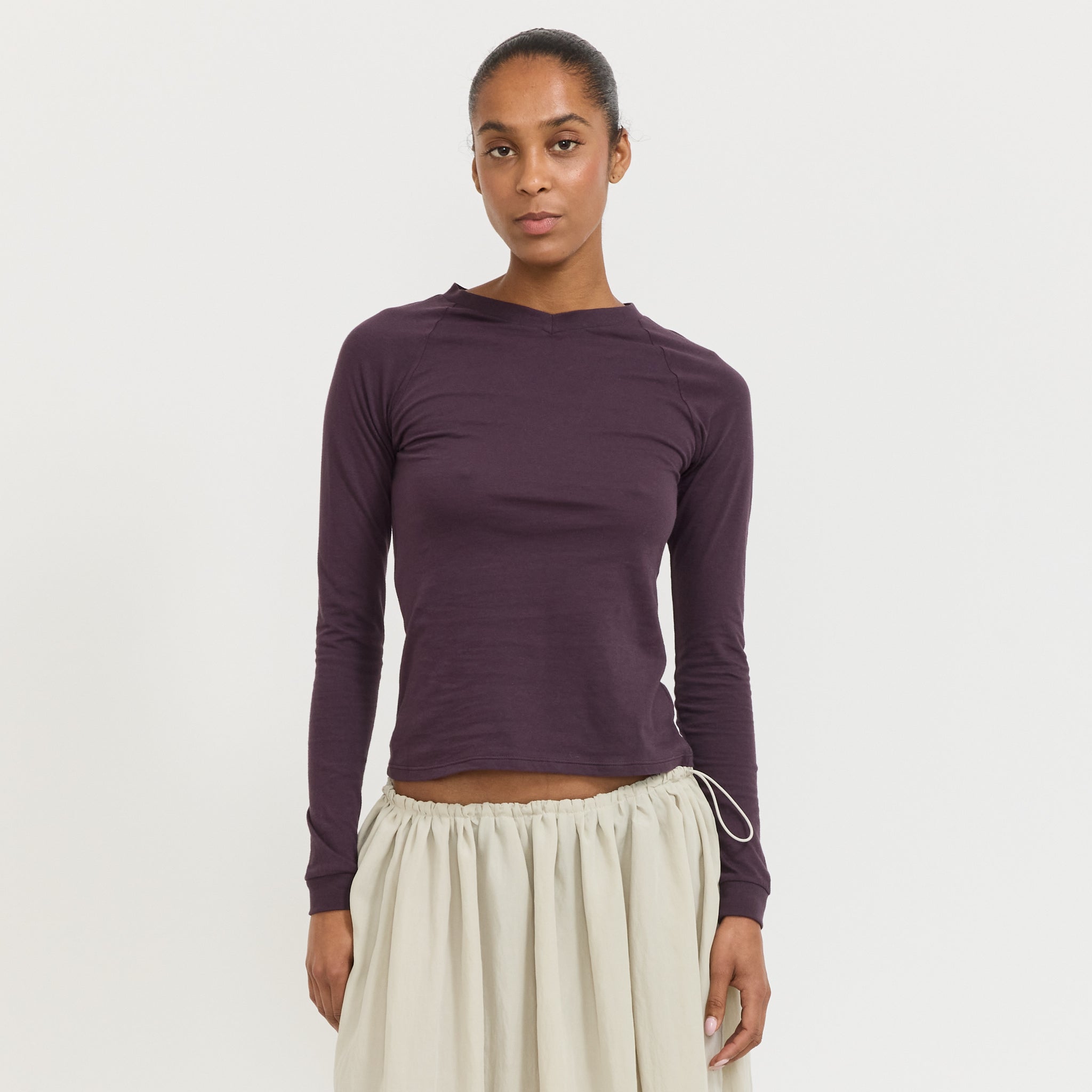 Beam V-Neck Top Purple