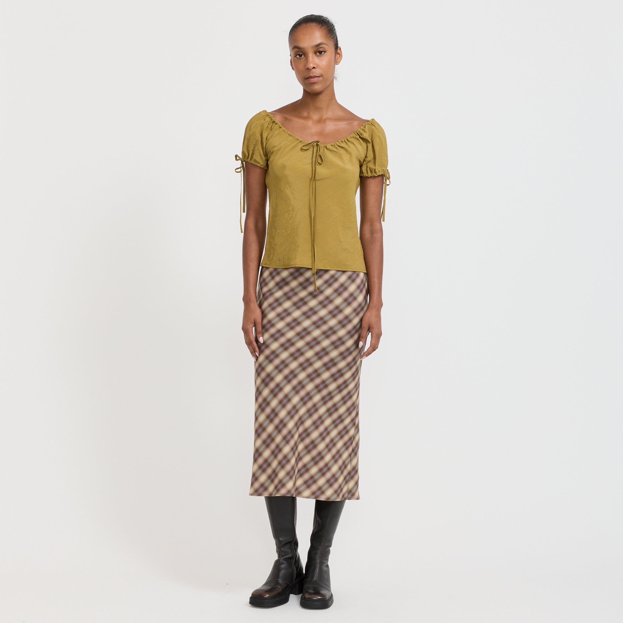 Permanent Vacation | Enmesh Skirt Blur Check | Maplestore