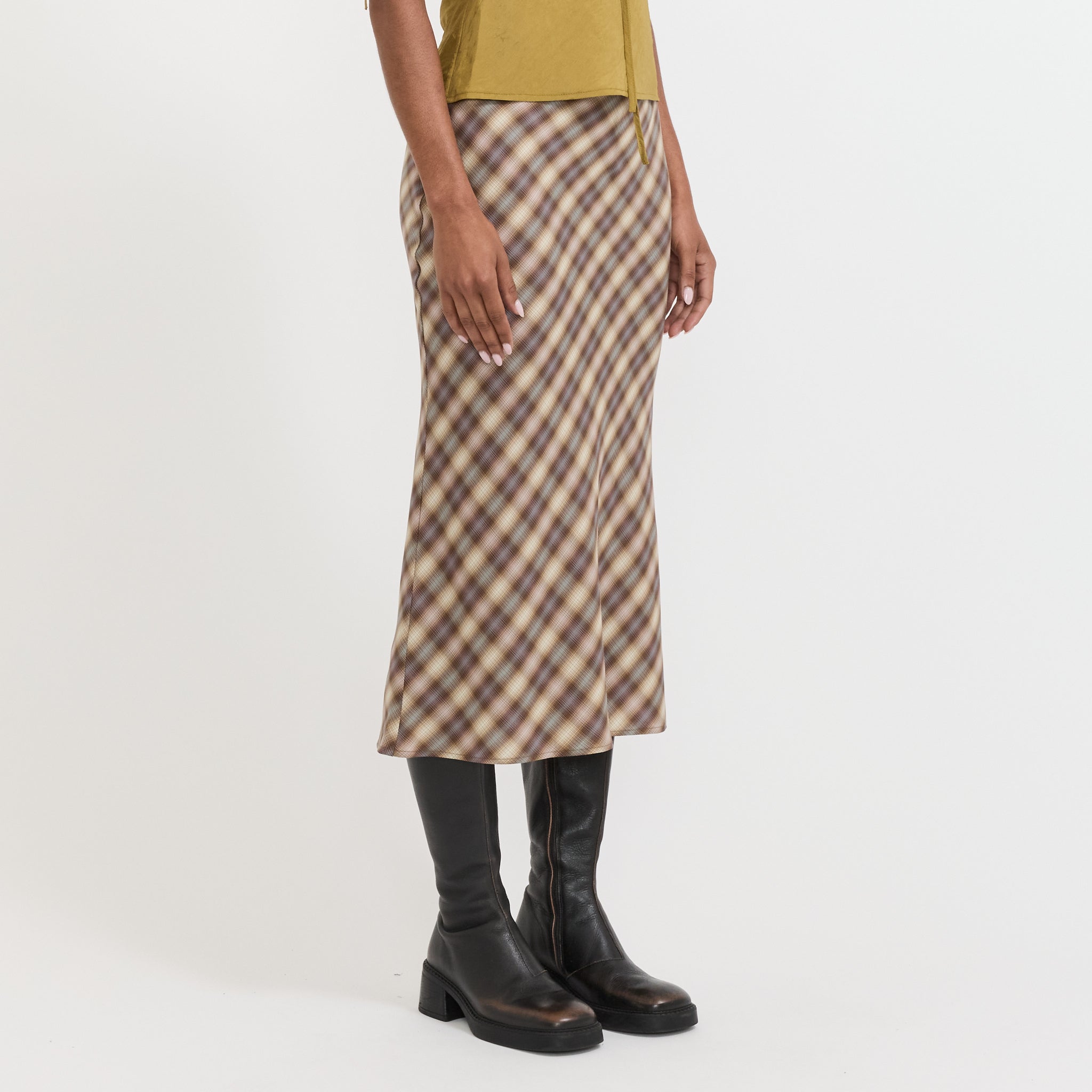 Permanent Vacation | Enmesh Skirt Blur Check | Maplestore