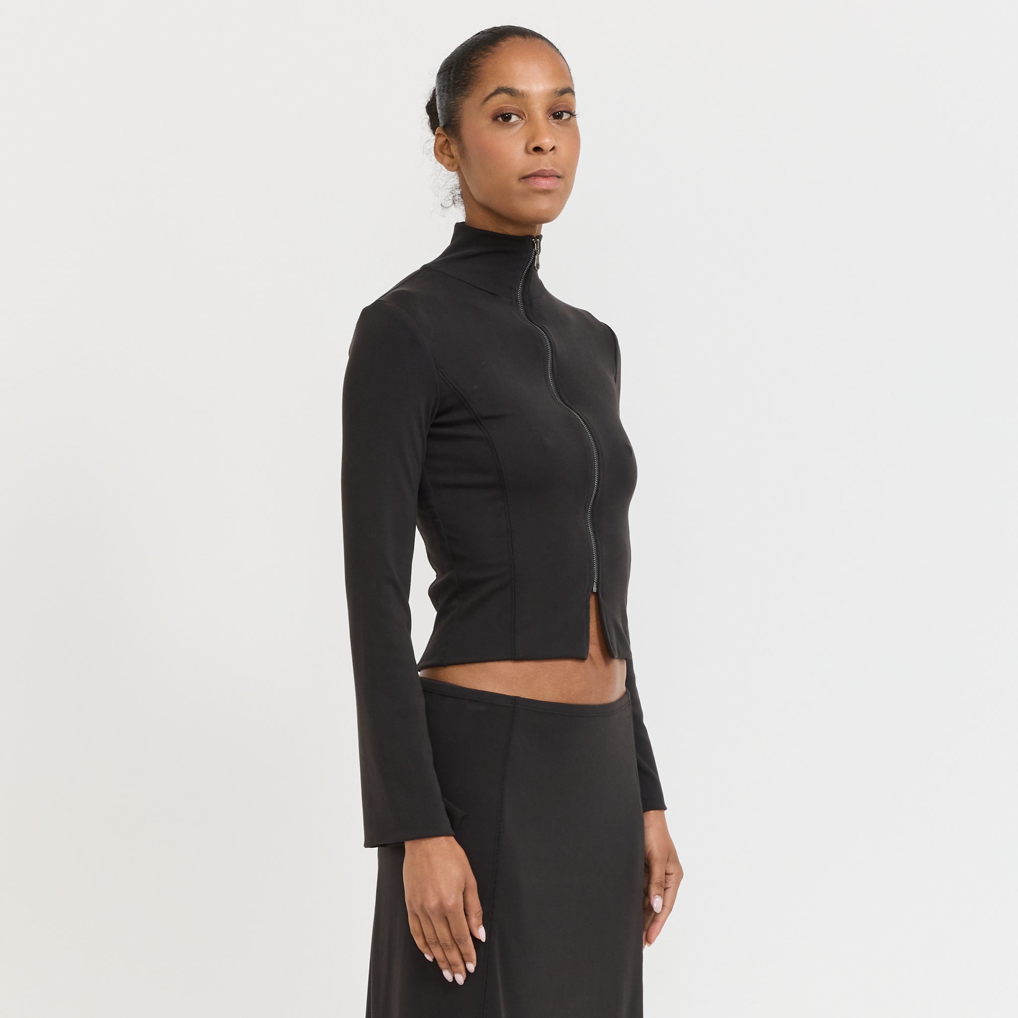 Resonance Zip Cardigan Black