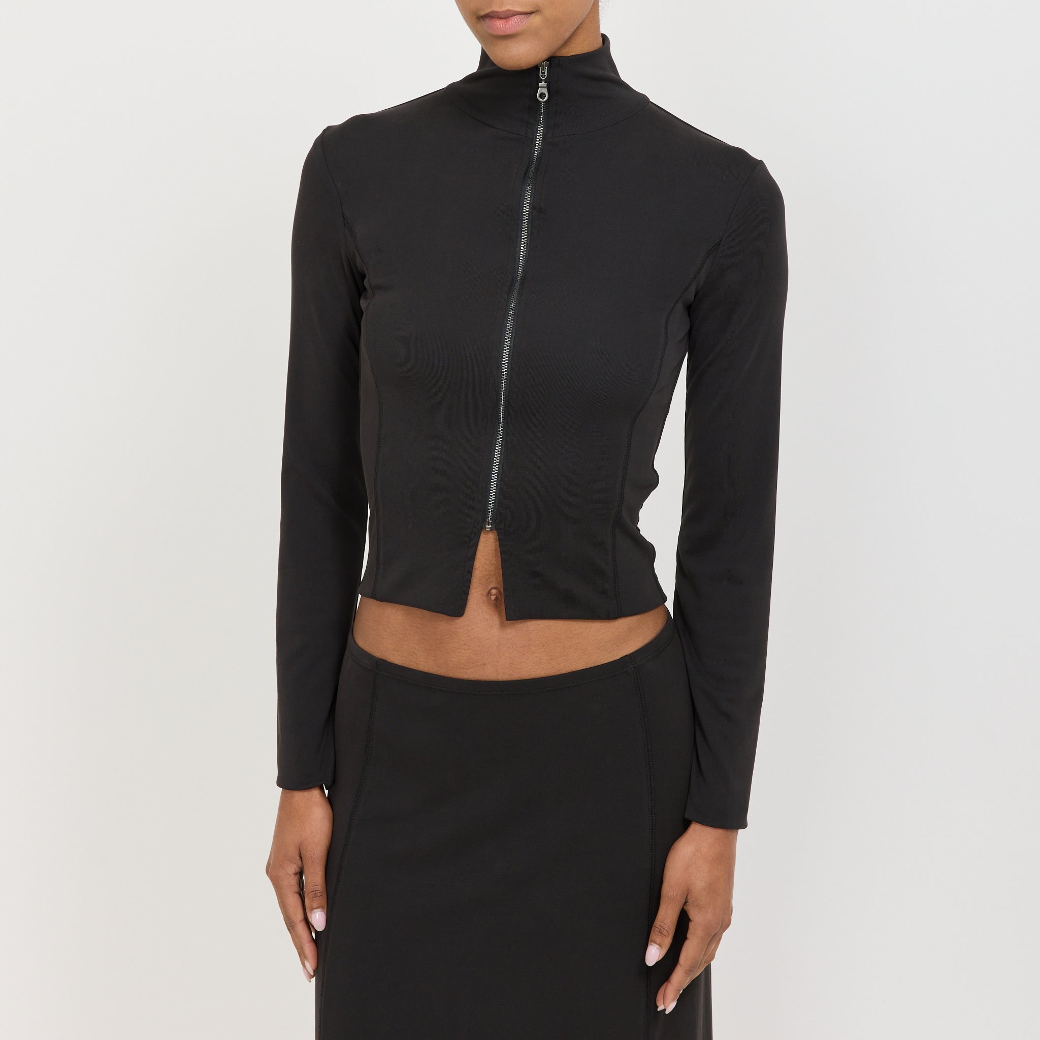 Resonance Zip Cardigan Black