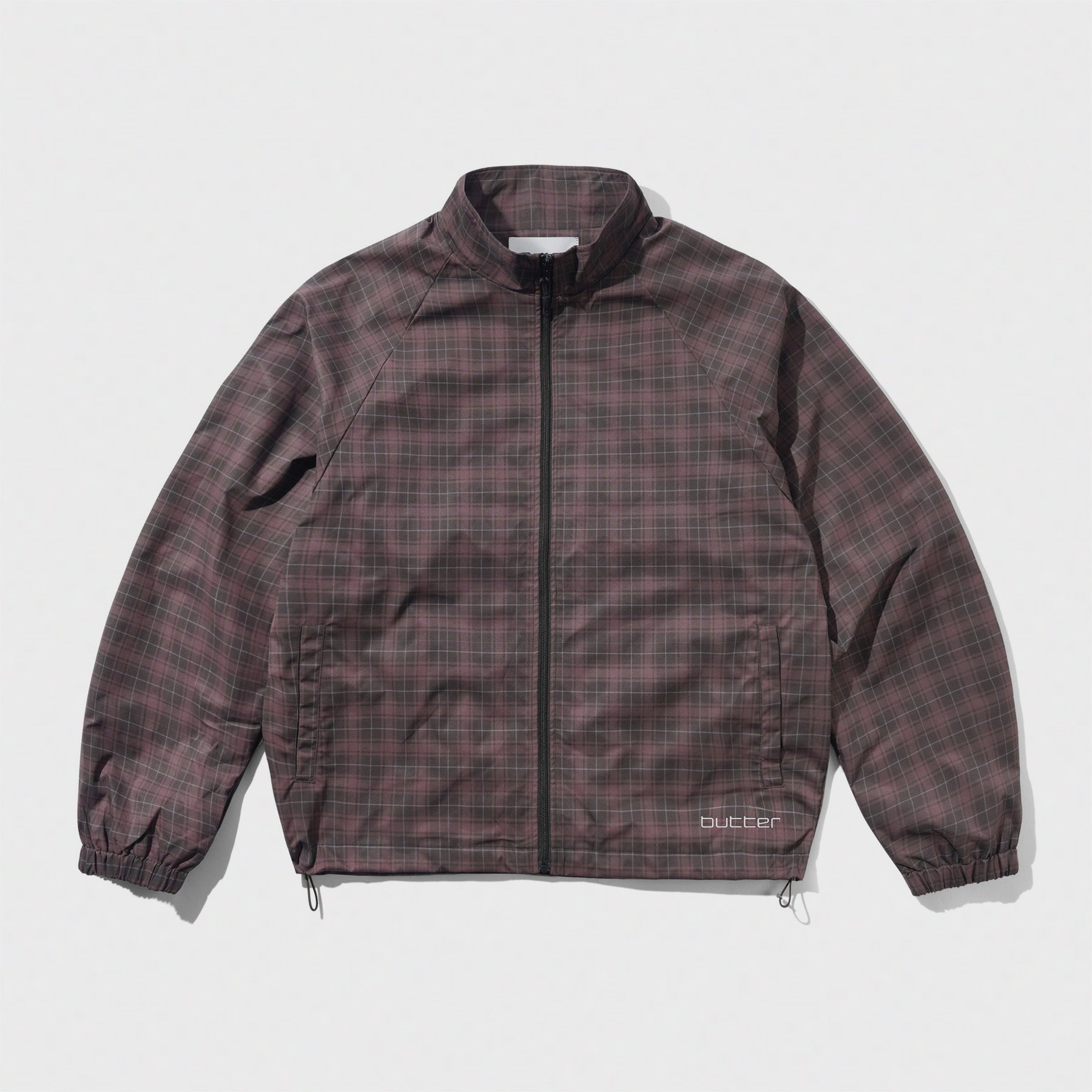 Plaid Nylon Jacket Burgundy