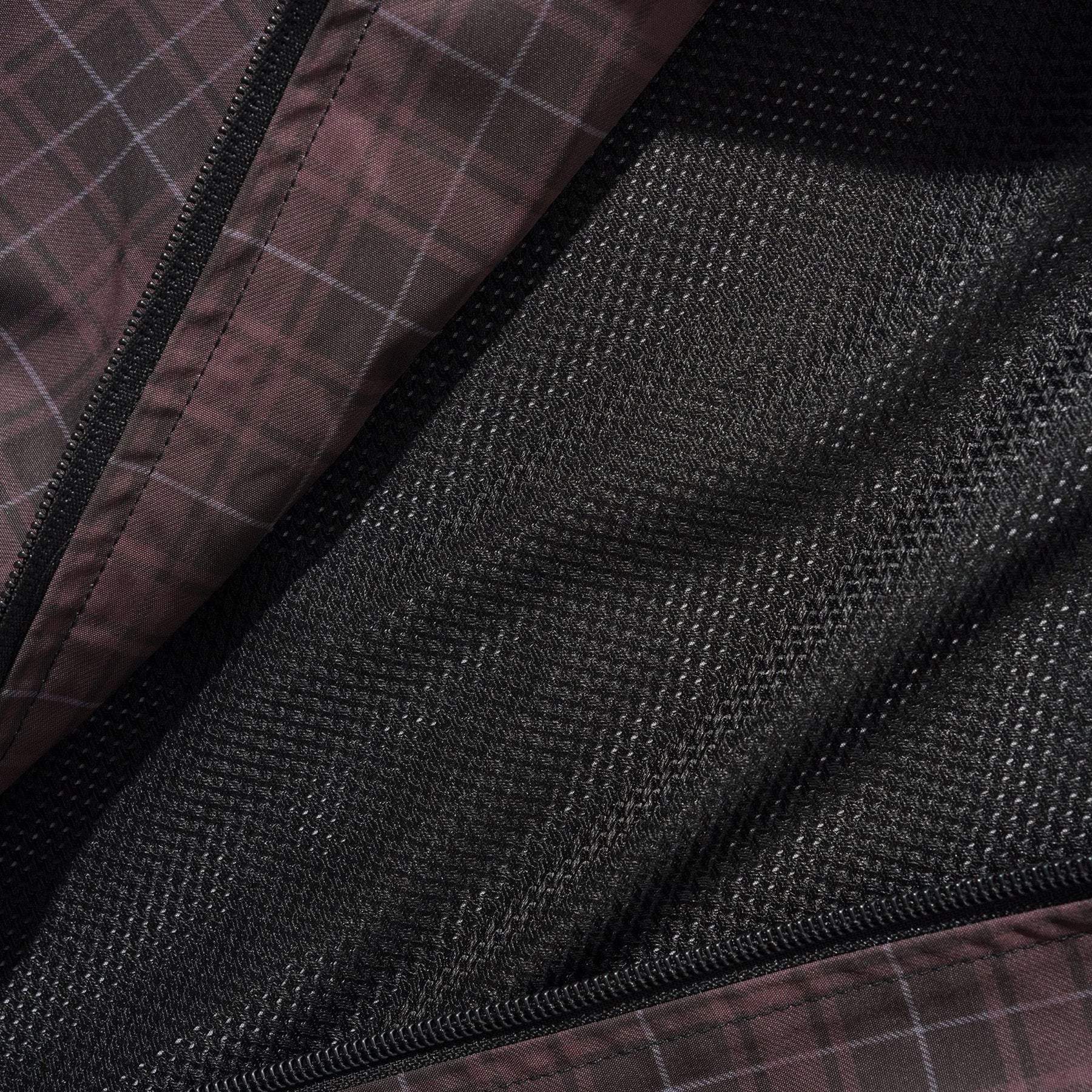 Plaid Nylon Jacket Burgundy