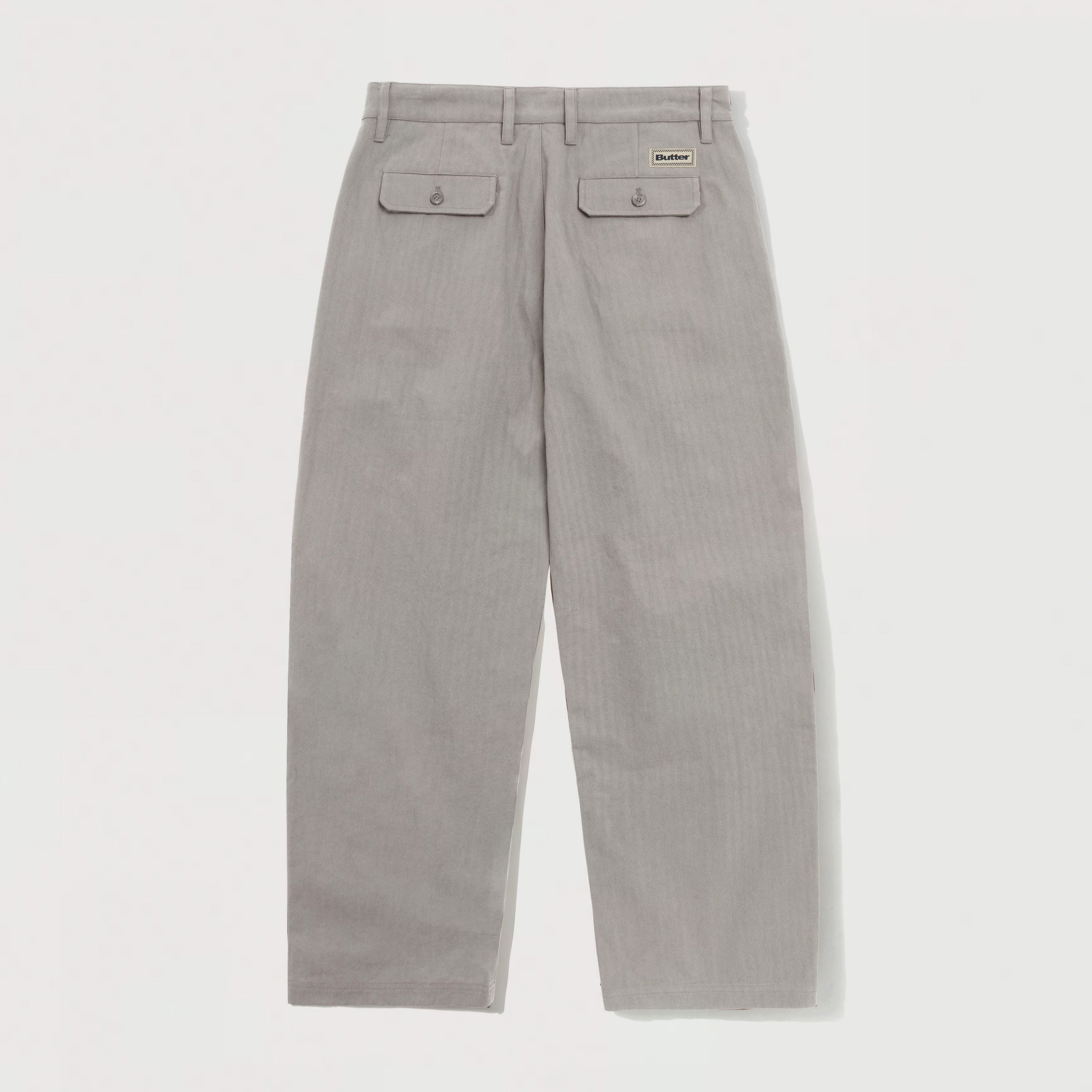 Butter Goods | Pleated Trousers Washed Light Grey | Maplestore