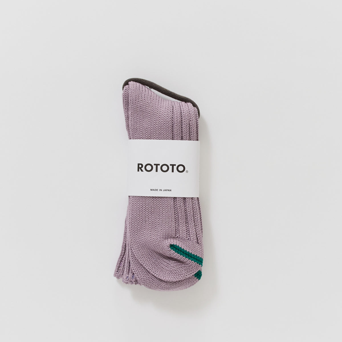 Rototo | Chunky Ribbed Crew Socks Smoke Purple | Maplestore