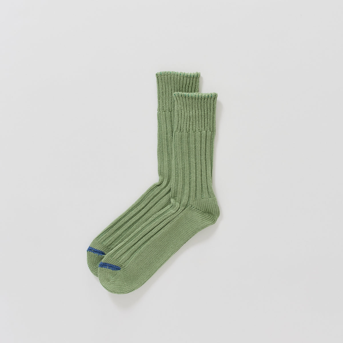 Rototo | Chunky Ribbed Crew Socks Light Green | Maplestore