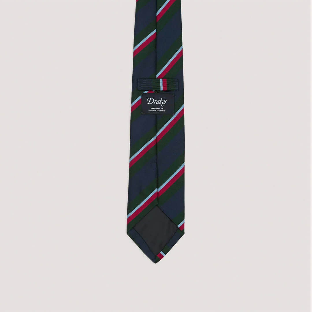 Regimental Stripe Mogador Tie Green/Navy