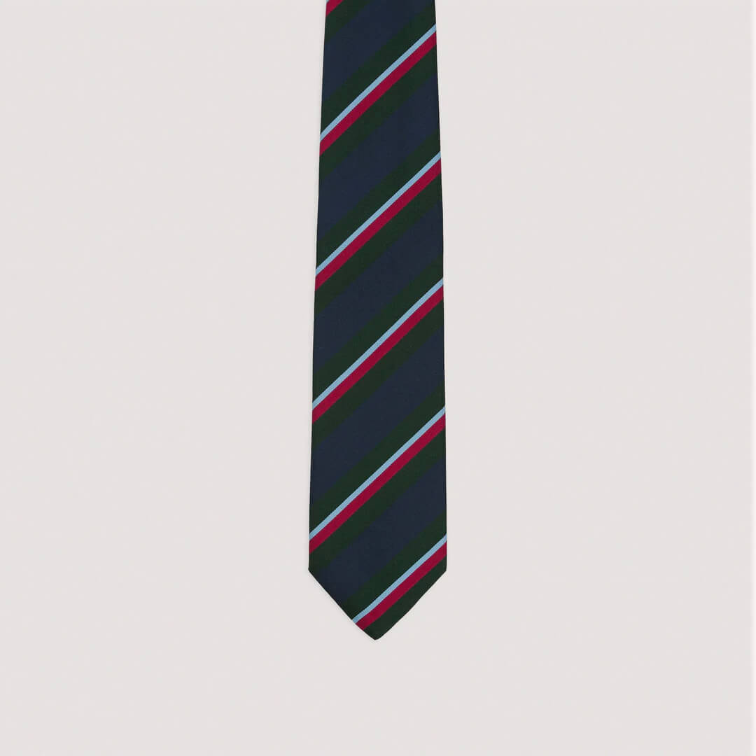 Regimental Stripe Mogador Tie Green/Navy