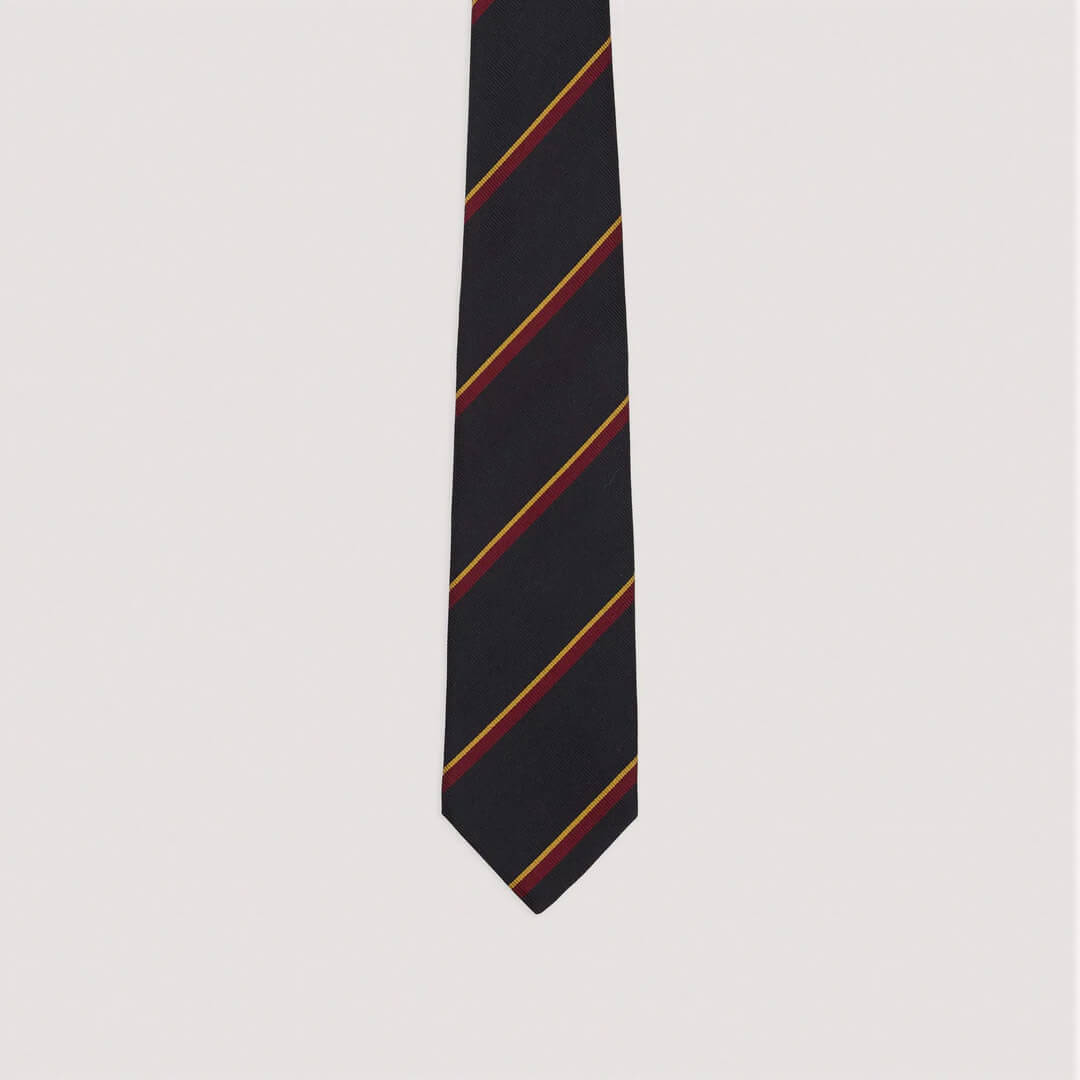 Regimental Stripe Reppe Tie Navy/Red/Yellow