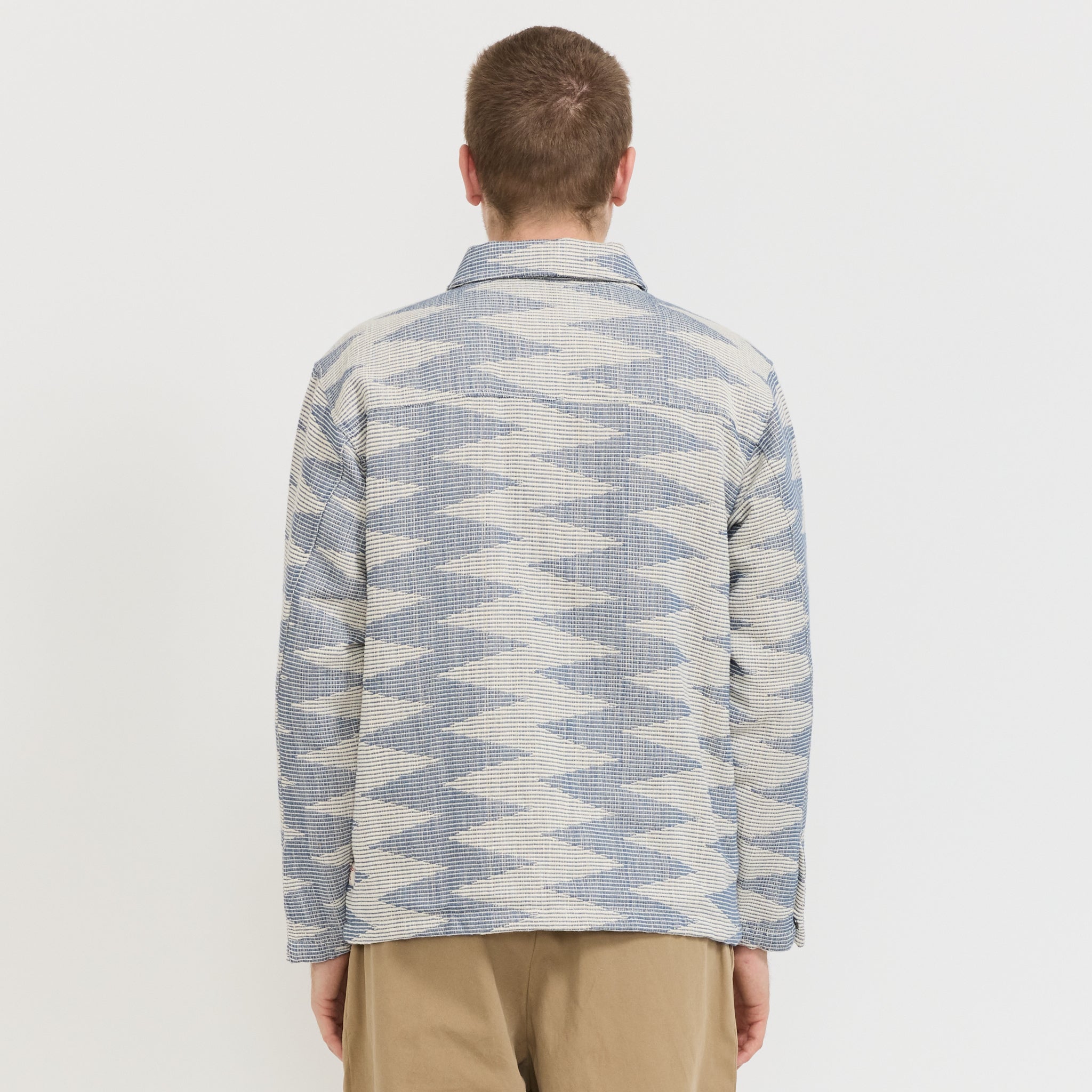Boxy Overshirt Blue/White Pattern