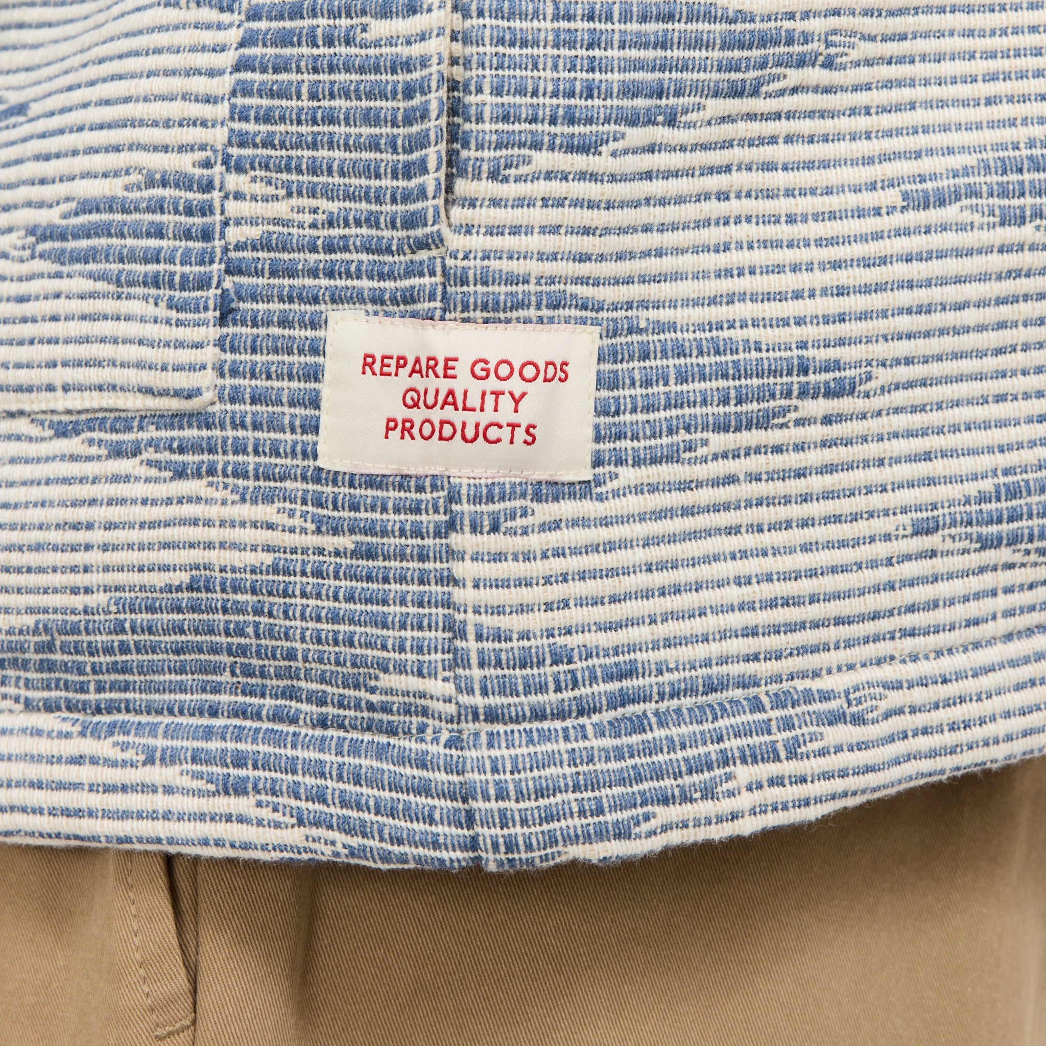 Boxy Overshirt Blue/White Pattern