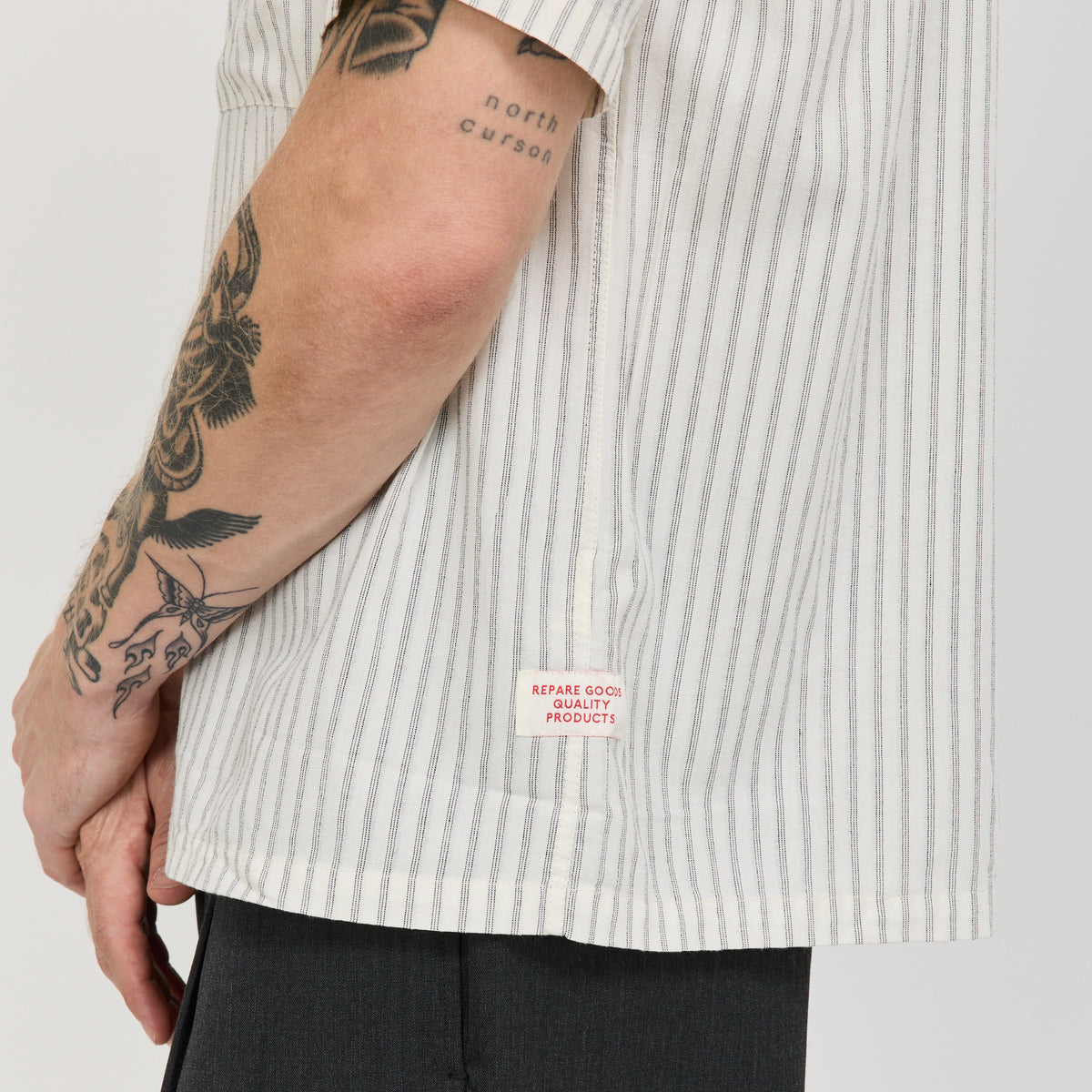 Boxy Shirt Black/White Stripe