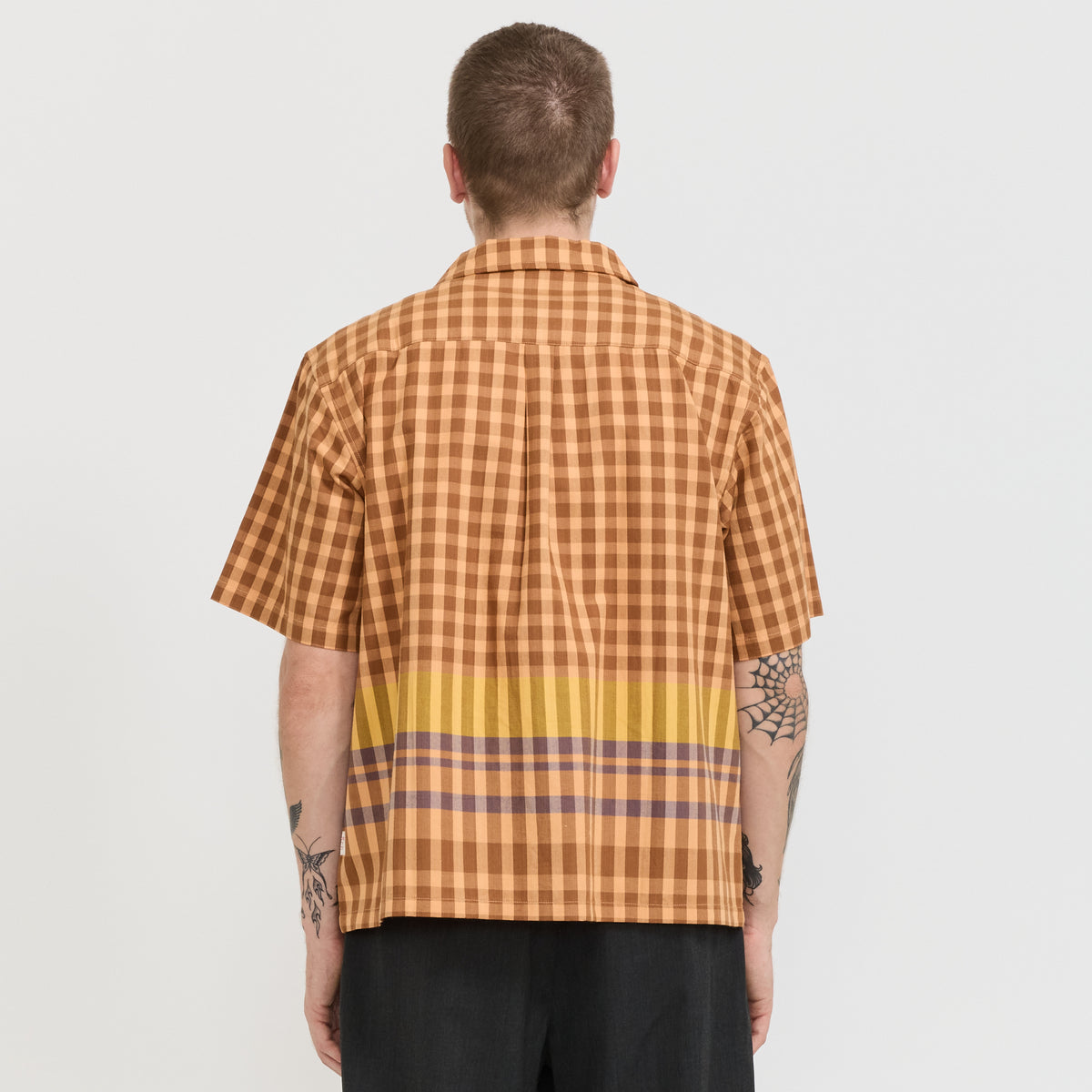Holiday Short Sleeve Shirt Rust Auto Stripe