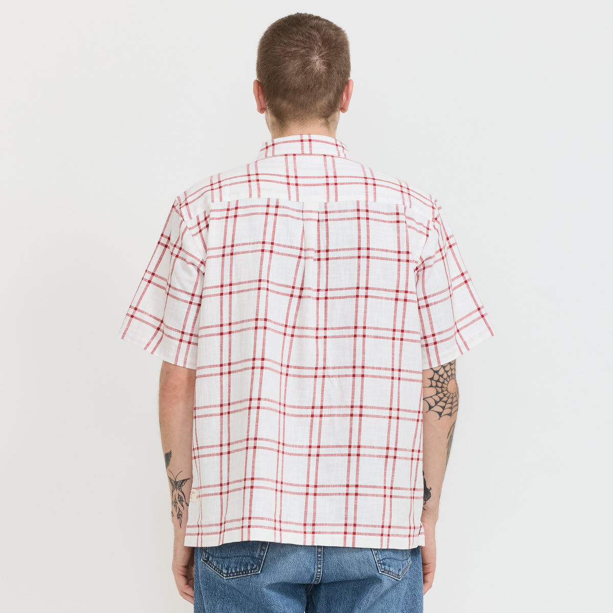 Short Sleeve Shirt White/Red Check