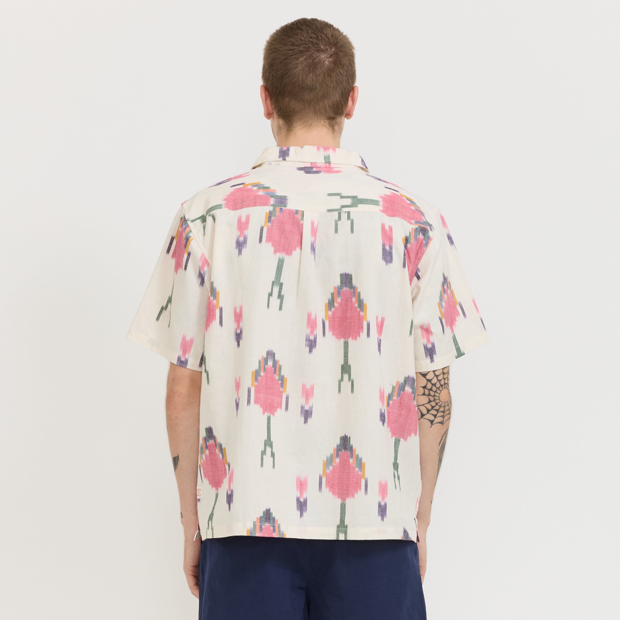 S/S Camp Collar Shirt Cream Ikat