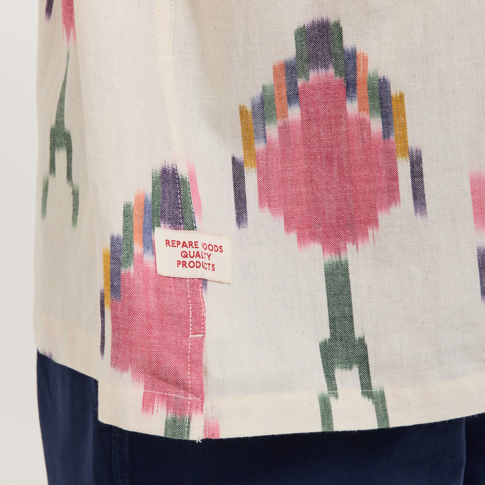 S/S Camp Collar Shirt Cream Ikat