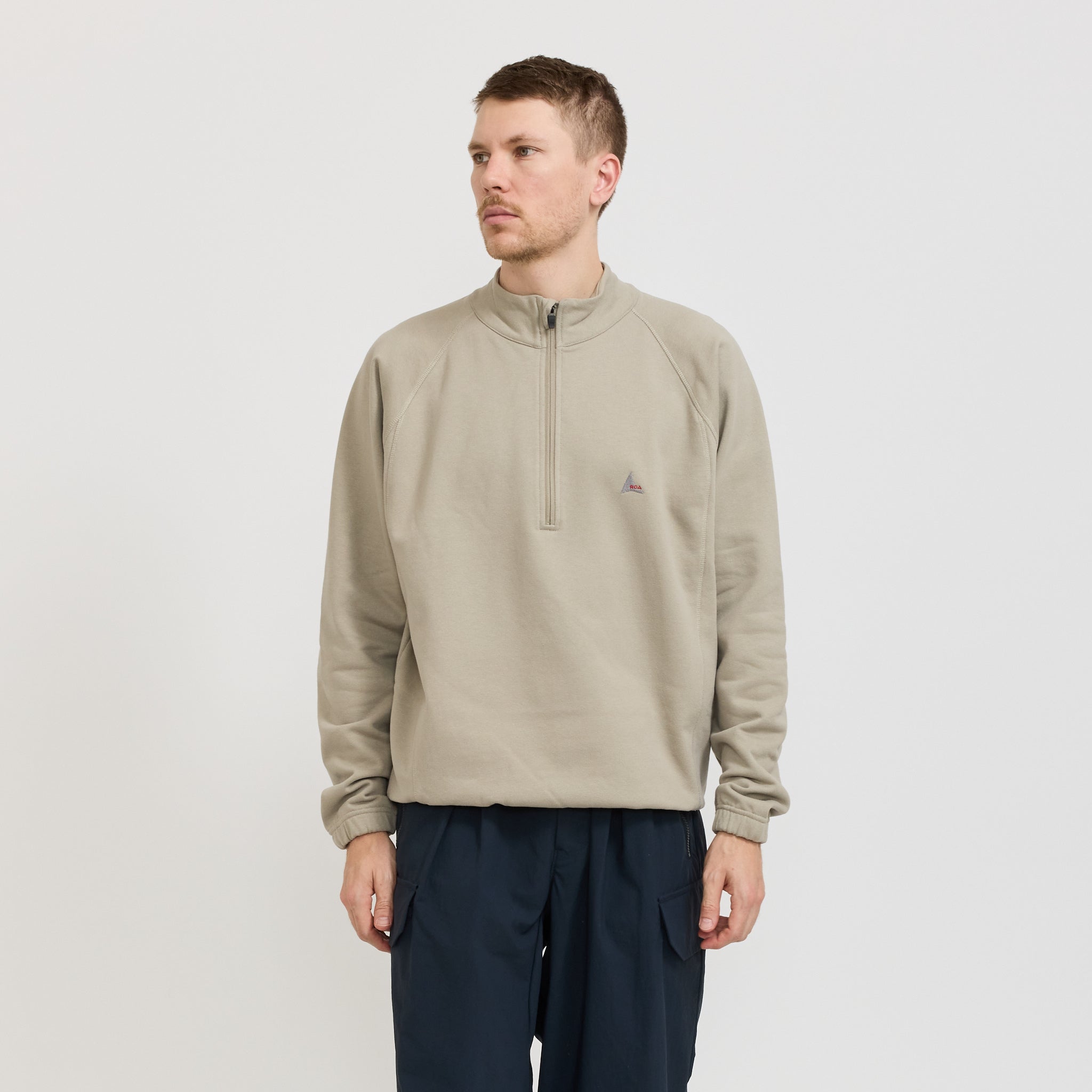 Heavy Half Zip Sweat Taupe