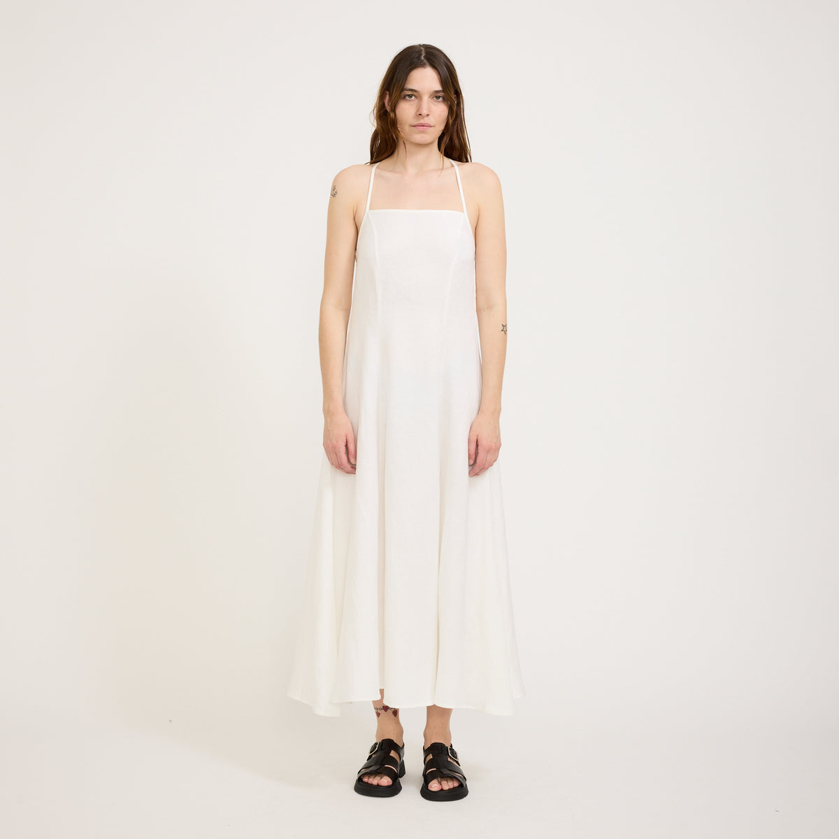 Dinali Dress Linen White | Womens Dresses by Rollas