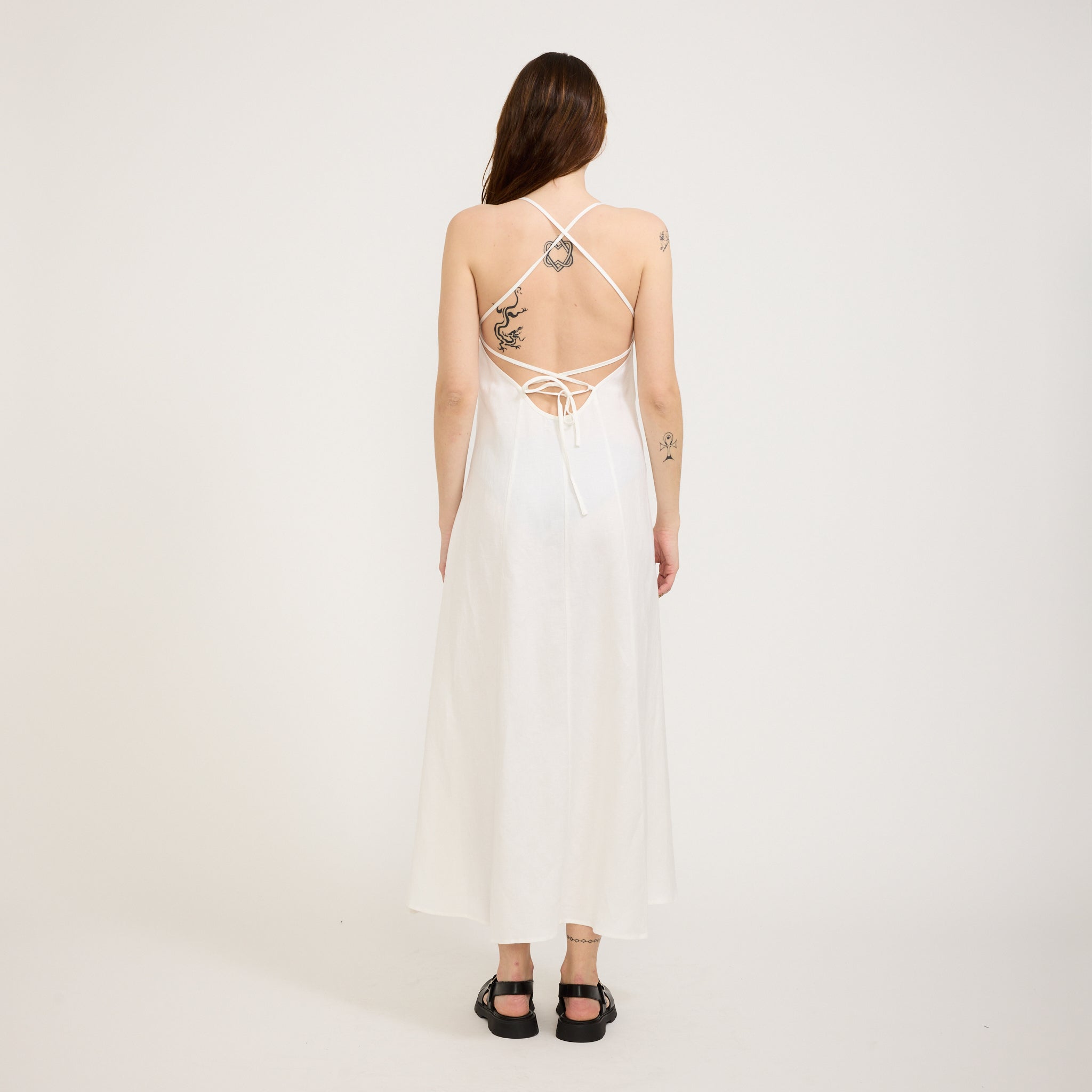 Dinali Dress Linen White