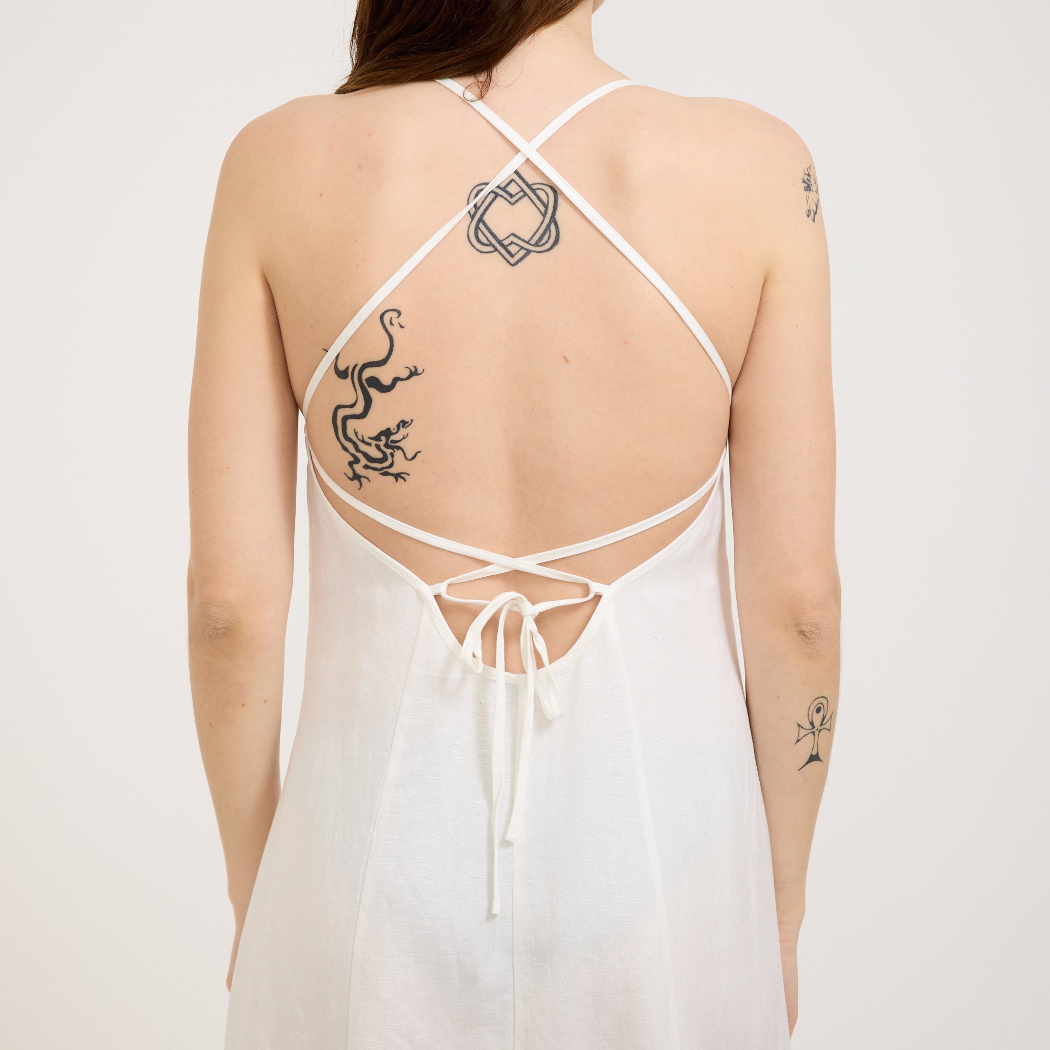 Dinali Dress Linen White
