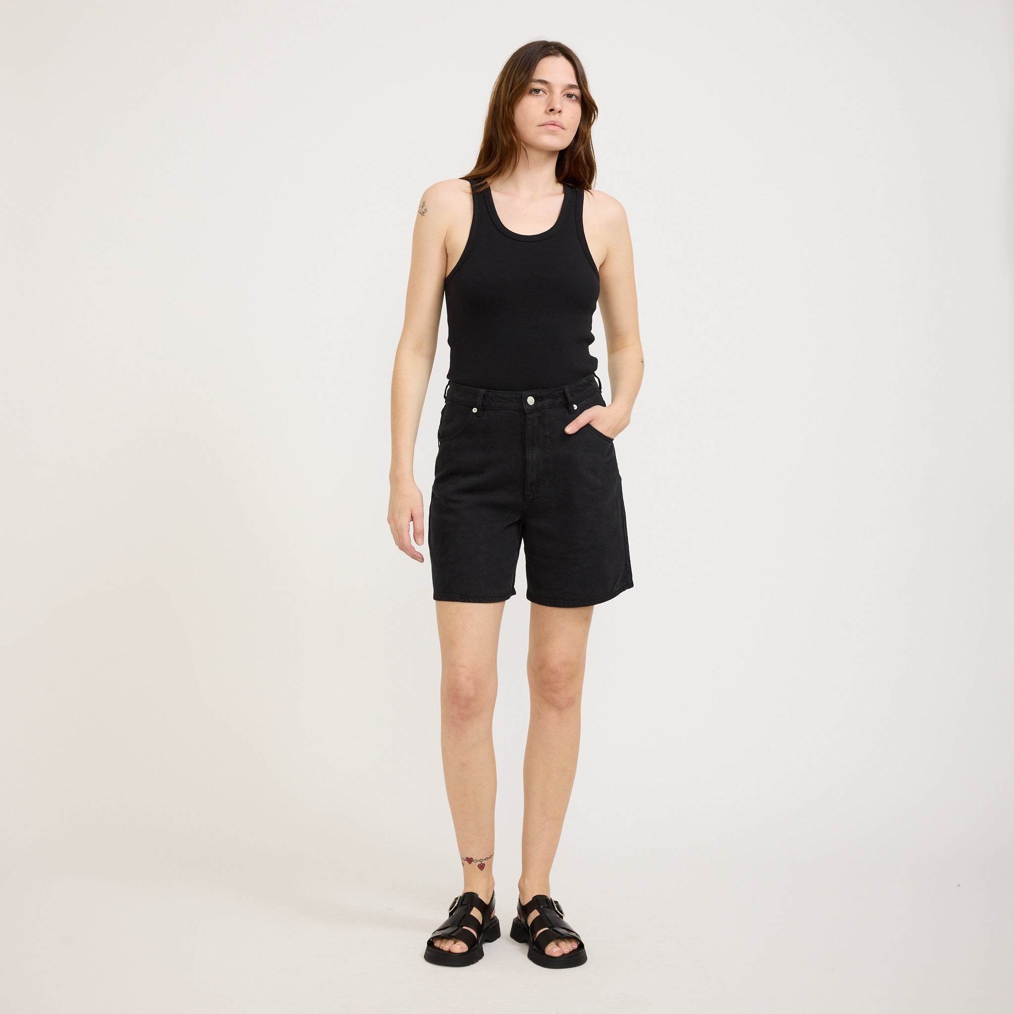 Heavy Rib Toni Tank Black