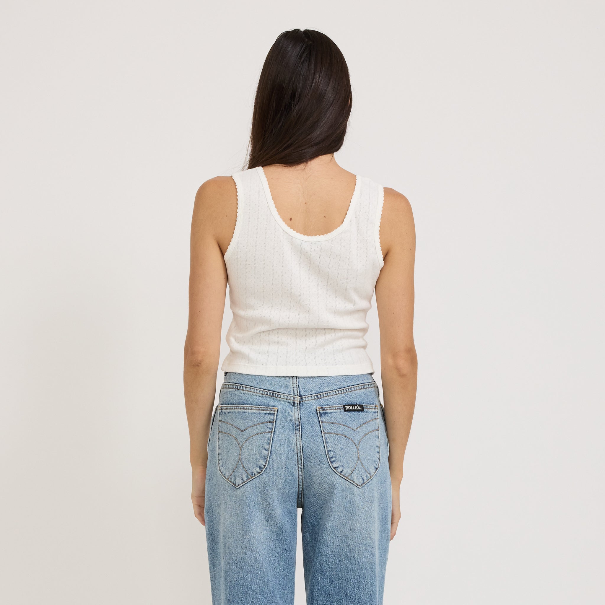 Rollas | Paloma Pointelle Tank Cloud | Maplestore