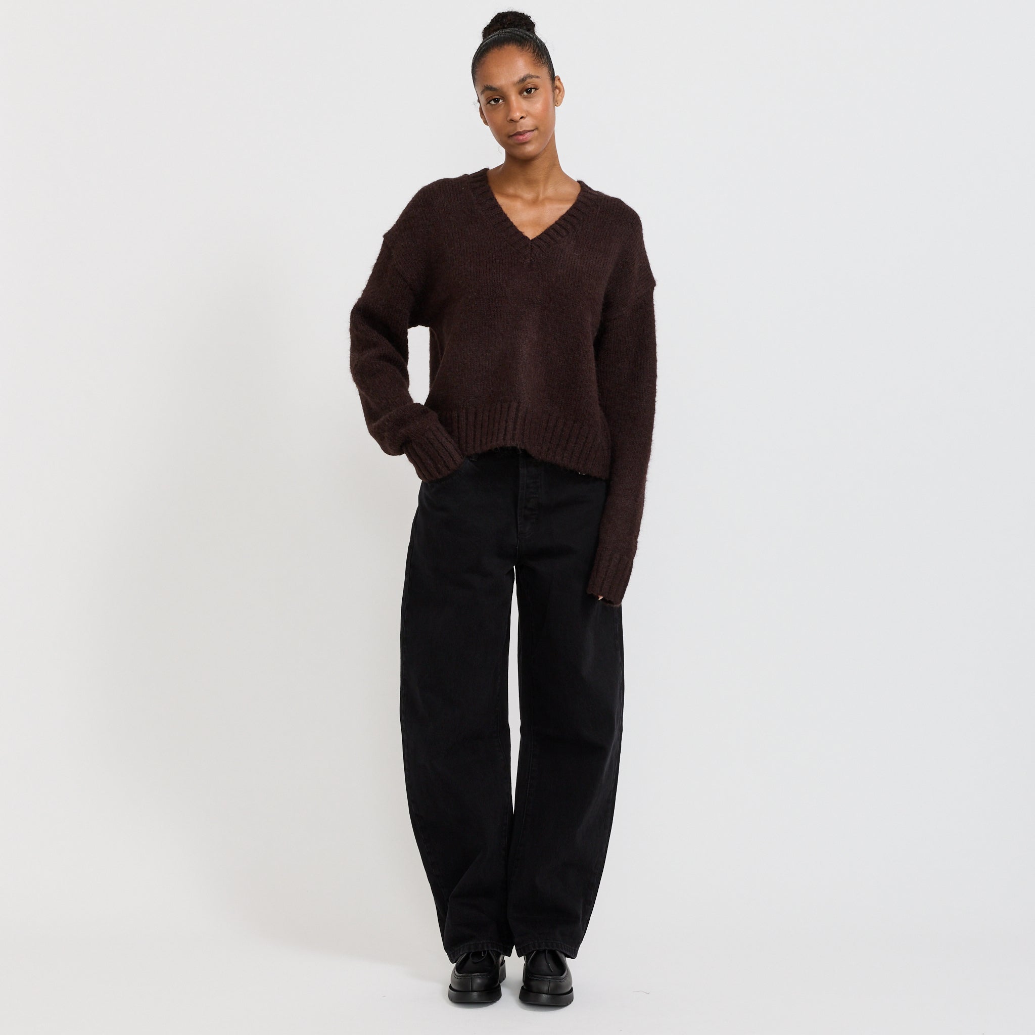 Tomboy V-Neck Knit Espresso